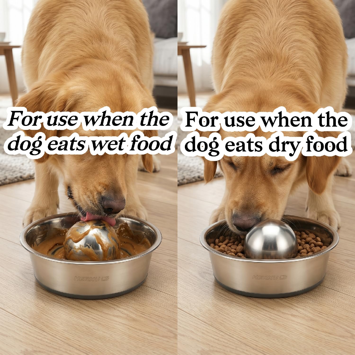 SUS304 Stainless Steel Dog Food Slow Feeder Ball - 2.5in - Slows Fast Eating, Prevents Choking, Bloating & Obesity - Fun Feeding for All Dogs - Durable, Smooth & High Adaptability (Small 2.5Inch) - image 4