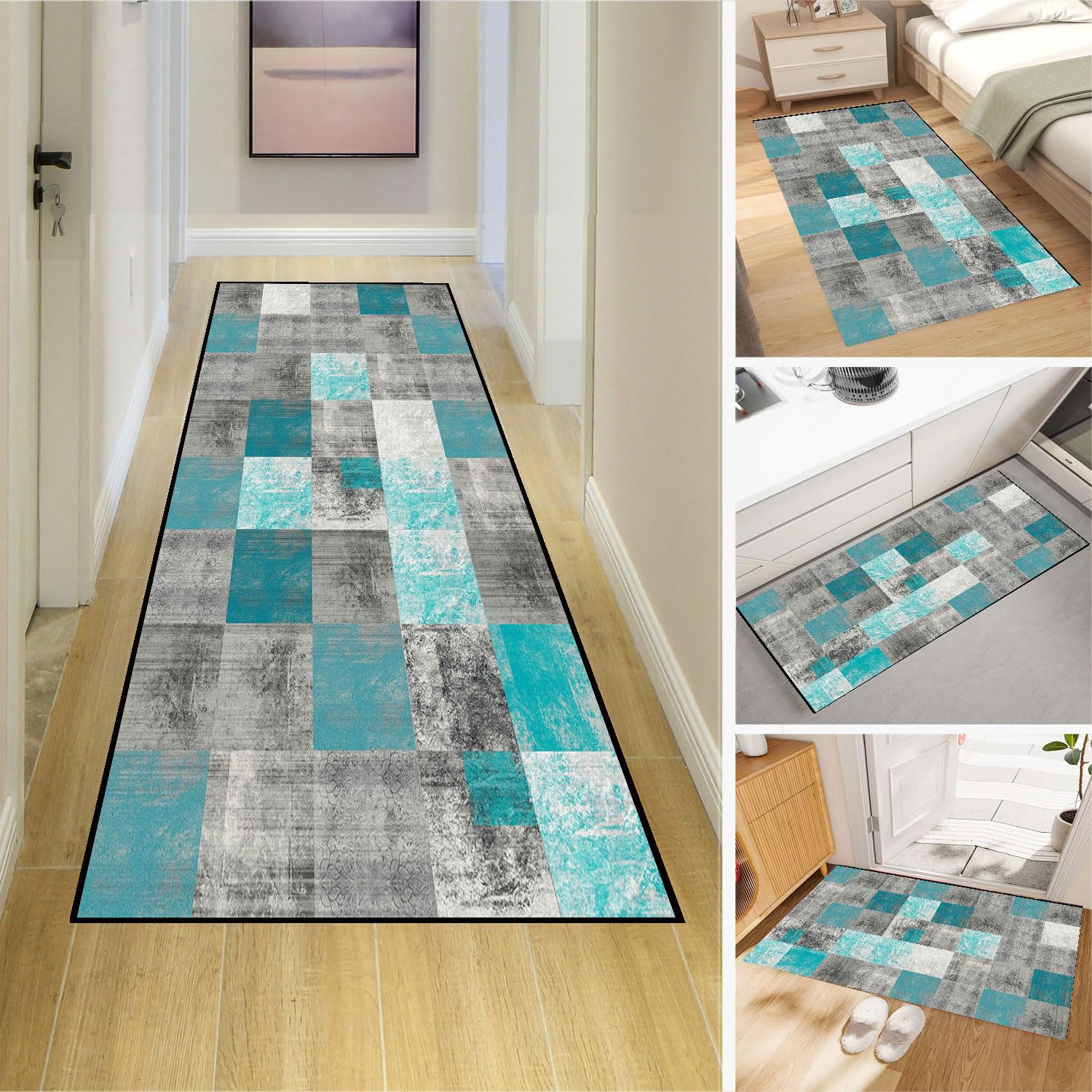 Dmkjdzsw Carpet Runner，Non Slip Backing for Kitchen Floor，Long Hallway Hall Runner Narrow Rugs - Cotton Pile
