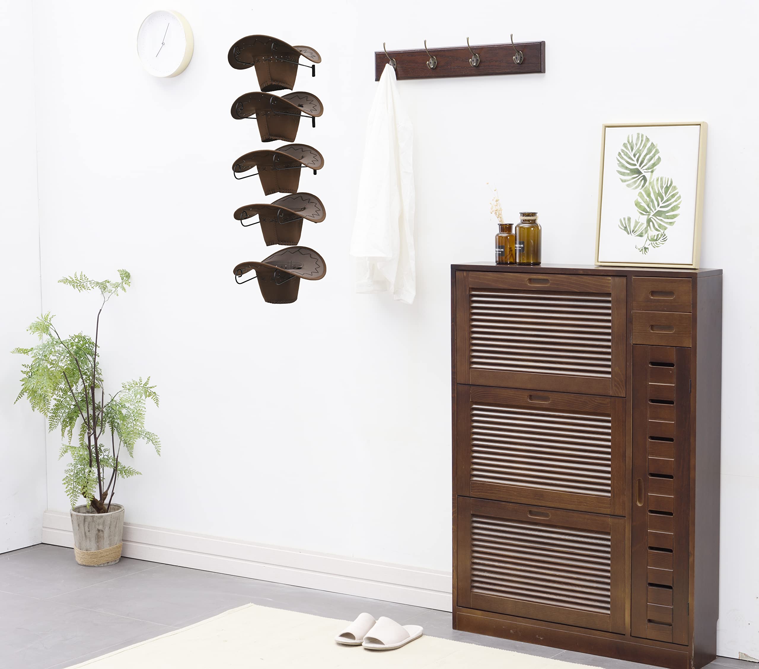 Portacappelli Da Cowboy In Legno E Metallo - Organizer Da Parete Per 6 Cappelli - Foto 10