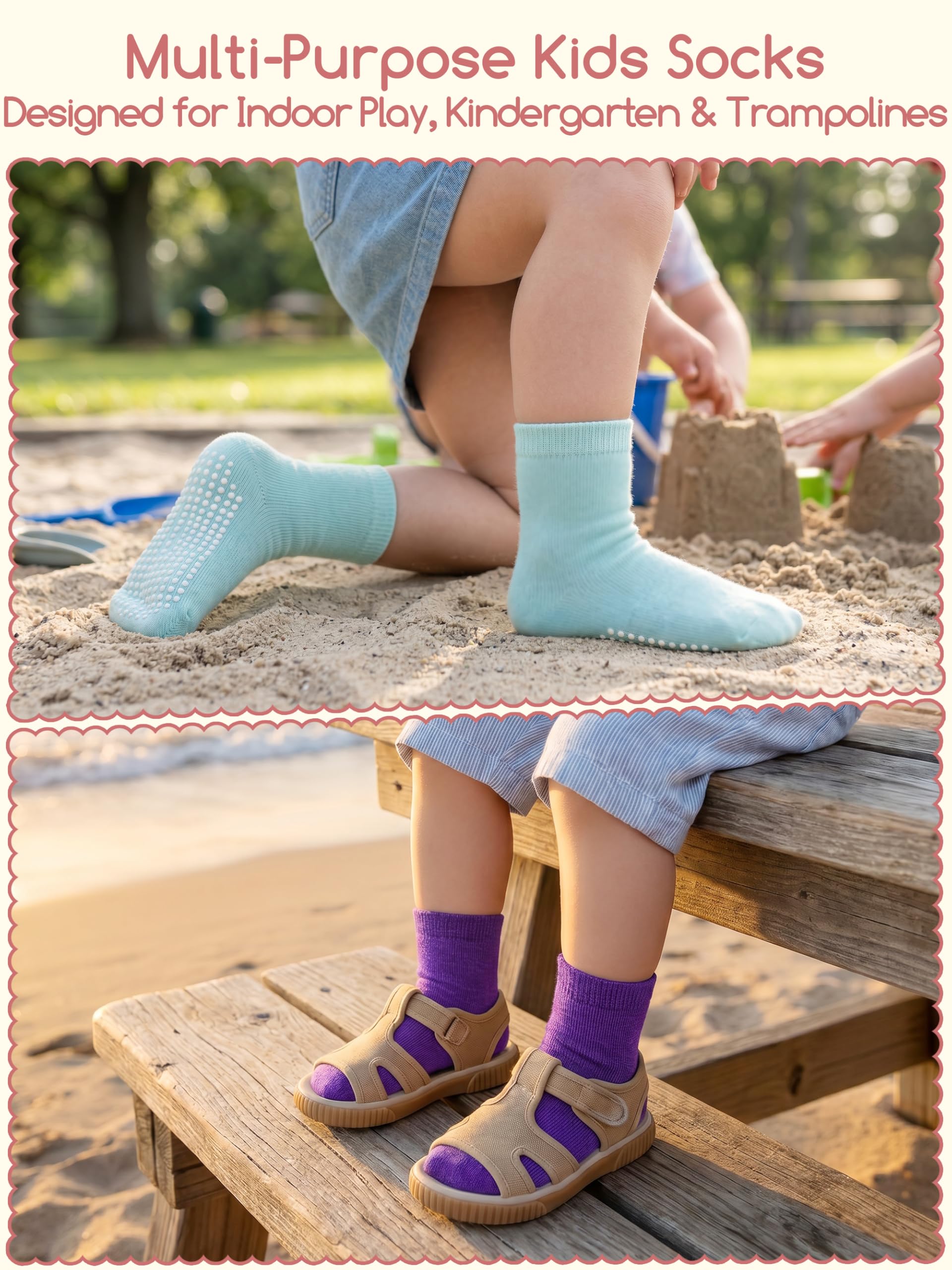 Aroveea Babysocken, rutschfest, für Kleinkinder, Jungen und Mädchen, niedlich, Baumwolle, 12 Stück
