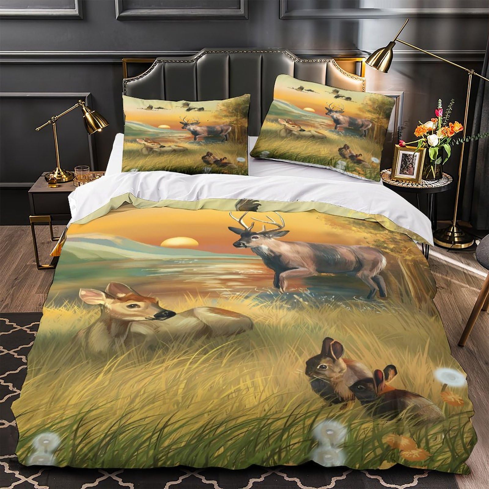 Housse de couette ours sauvage zippée pour finir avec les draps qui glissent