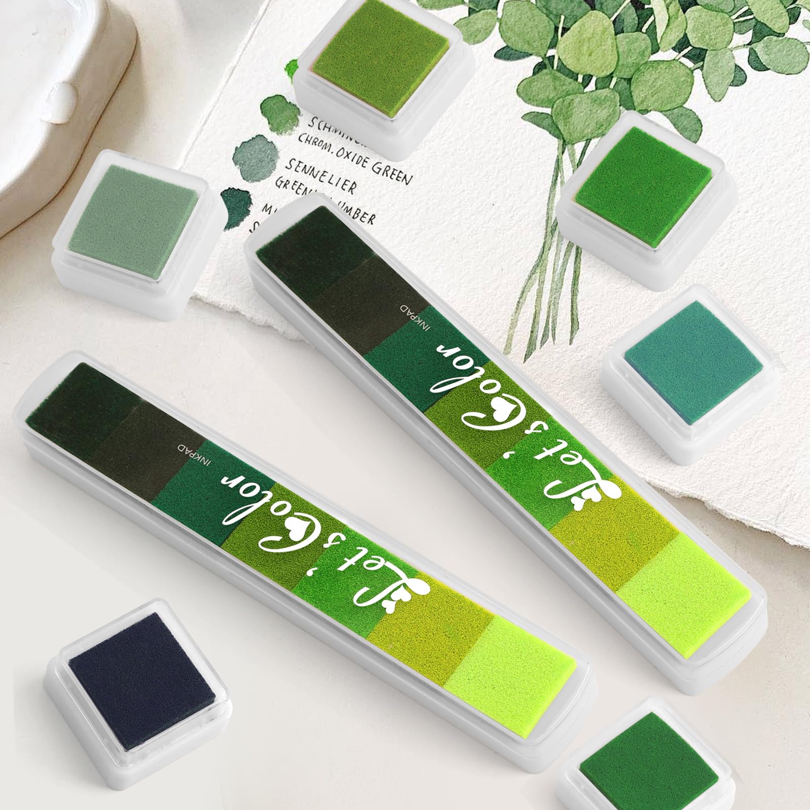 Stempelkussenset, 6 stuks, kleuren, stempelkussen, vingerafdrukken, niet giftig, afwasbaar, stempelpad voor canvas, bruiloft, papier, handwerk, stof, scrapbook, verjaardag (36 kleuren