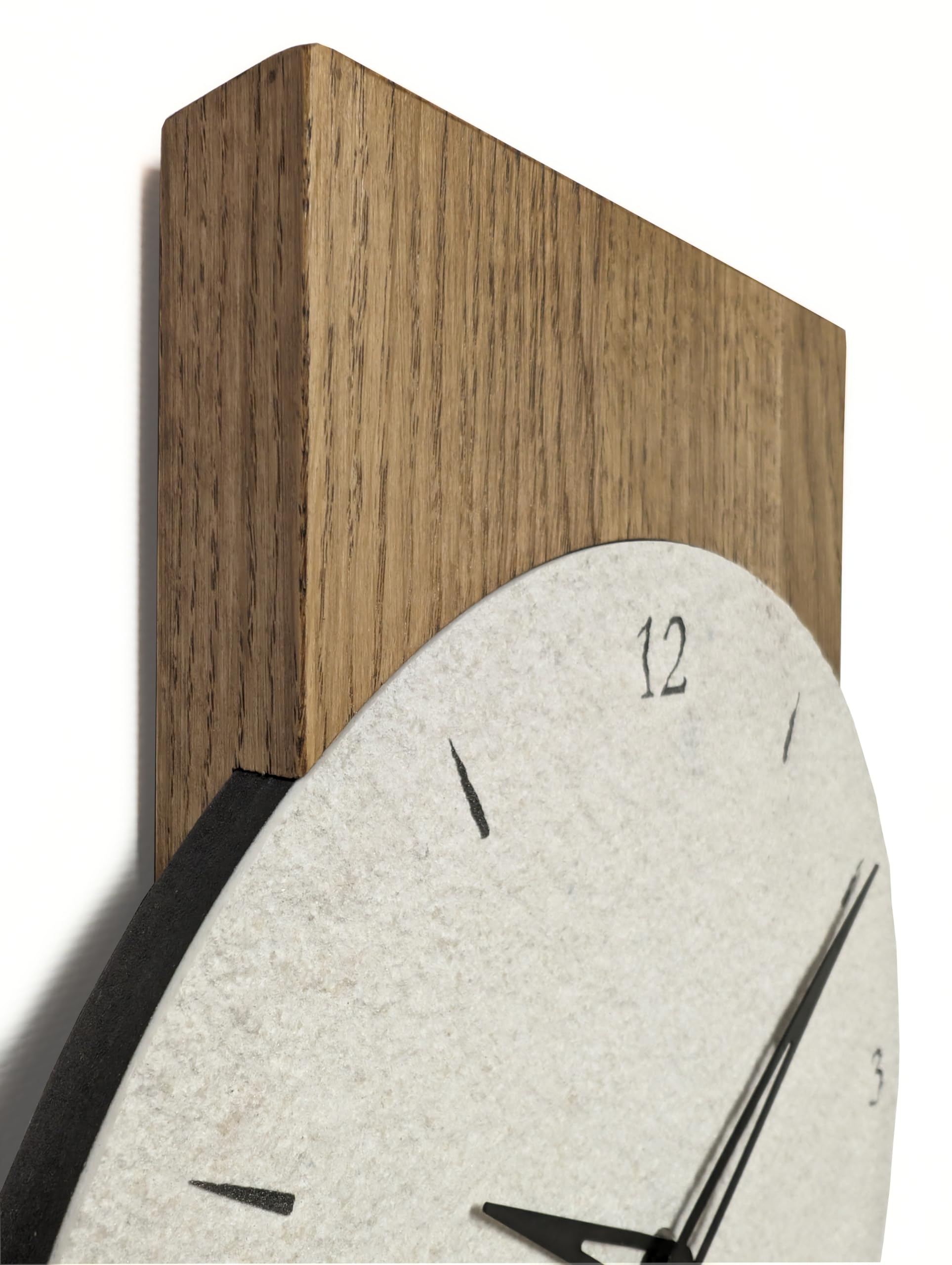 Großglockner - Reloj de pared, madera de roble, piedra arenisca, fabricado en Alemania (piedra arenisca, roble ahumado, mecanismo de radio)