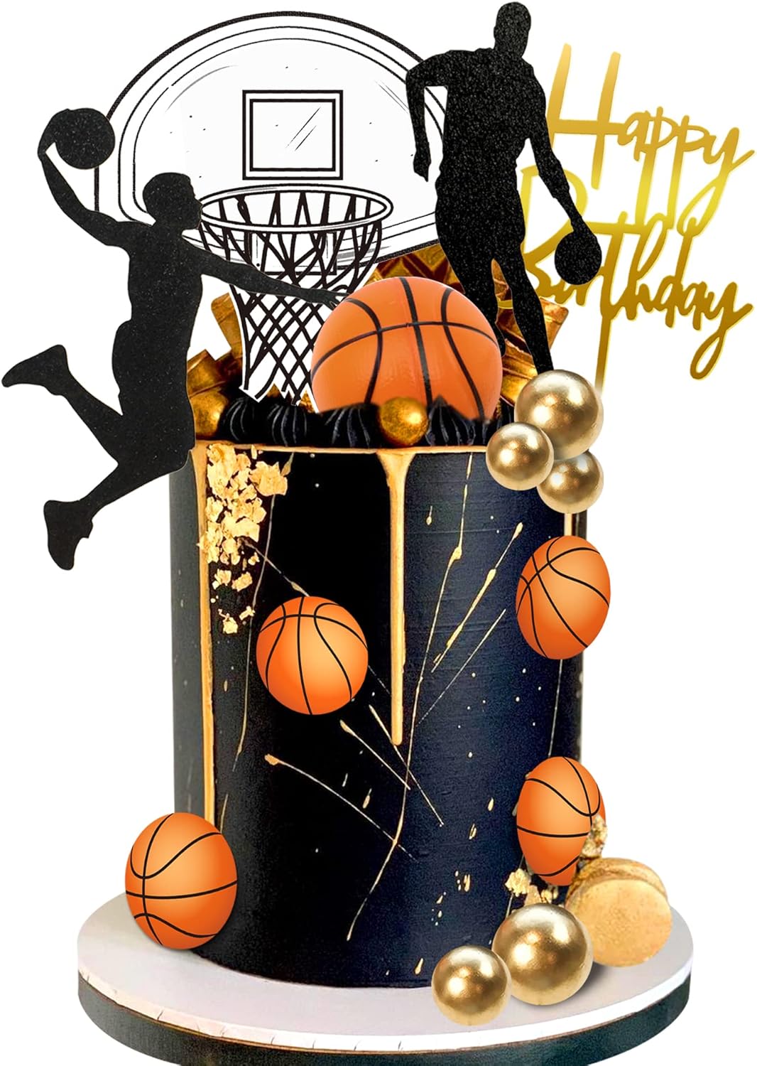 20 PCS Basketball Cake Toppers, Basketball Star Themed Cake