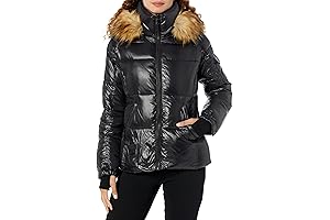 Women's S13 NYC Allie Gloss Faux Fur Trimmed Puffer Coat