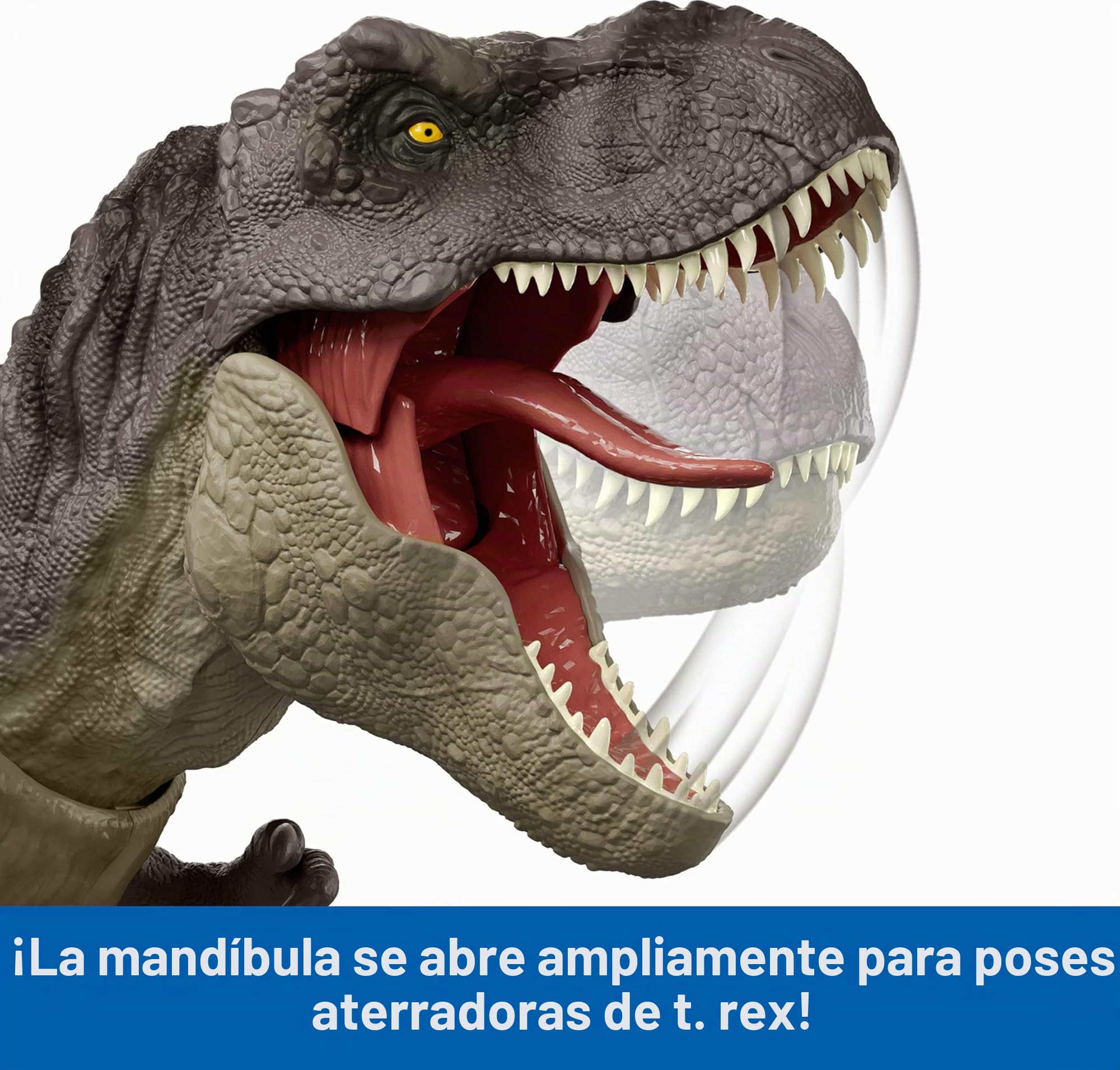 Mattel Jurassic World Laboratory Attack JGM16 T-Rex Kids Figura de dinosaurio, juguete de dinosaurio grande en movimiento, longitud total: aprox. 18.3 pulgadas, edad 4+, verde