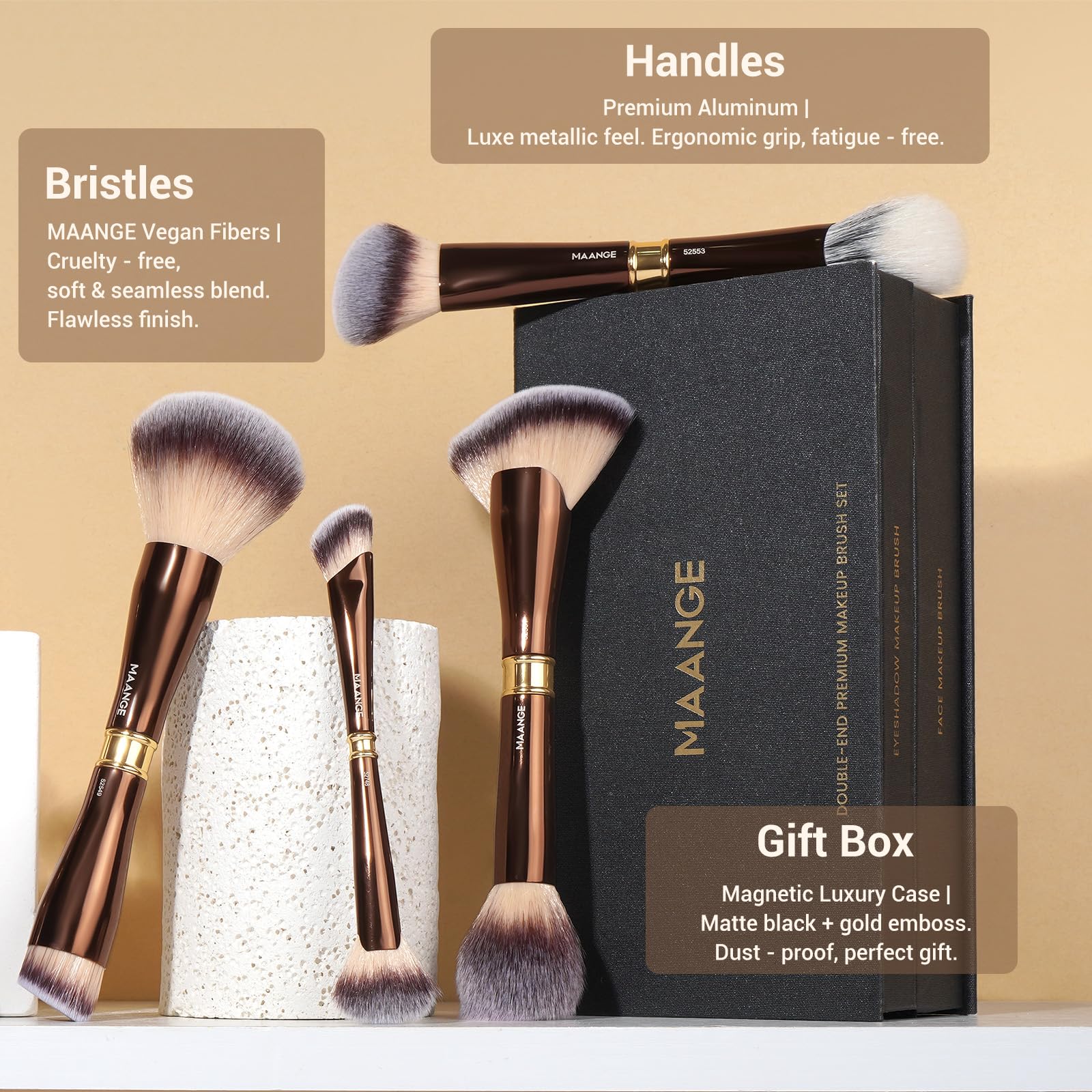 MAANGE Luxury 8-Piece Makeup Brush Set - Image 3