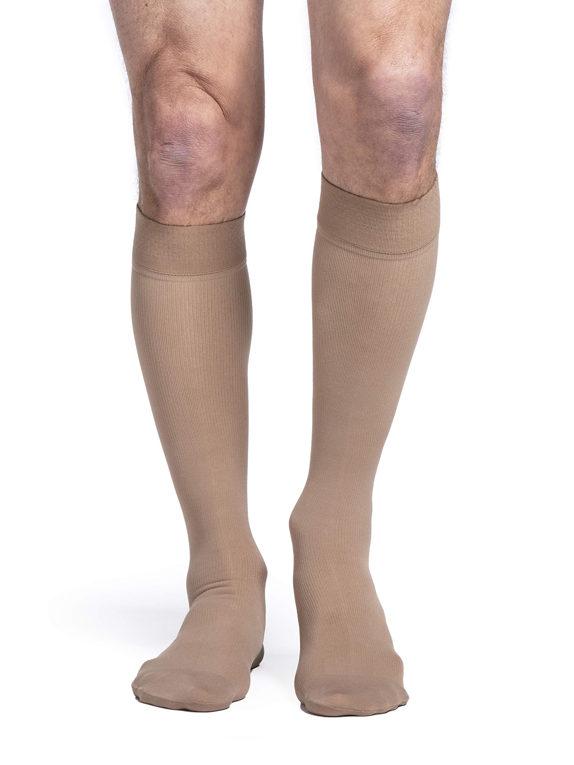 SigvarisMen’s Essential Cotton 230 Closed Toe Calf-High Socks 20-30mmHg