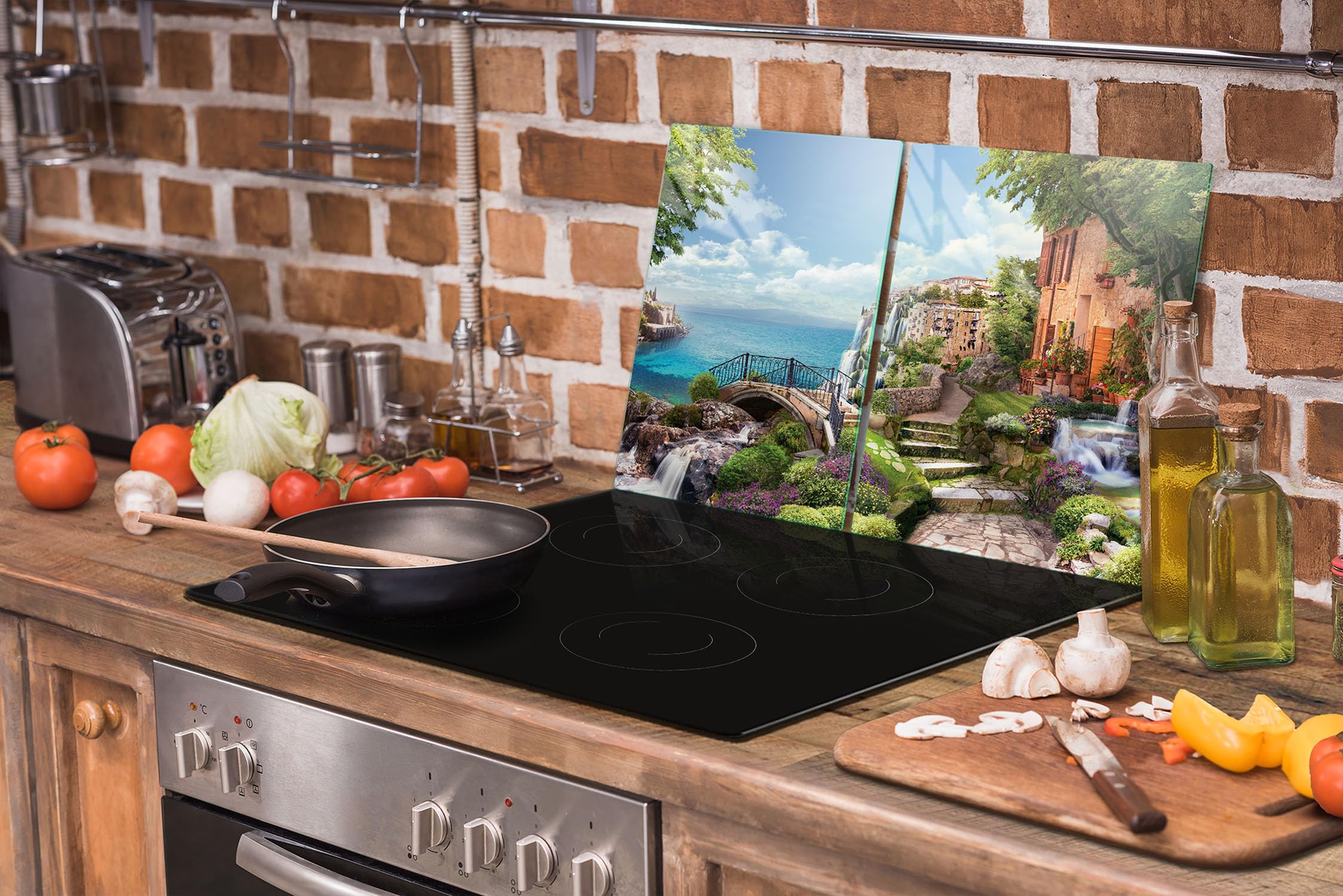 SMTDeco Protection Plaque De Cuisson, Vitrocéramique, Verre Trempé, Pour Cuisinières électrique, à Induction,planche à Découper