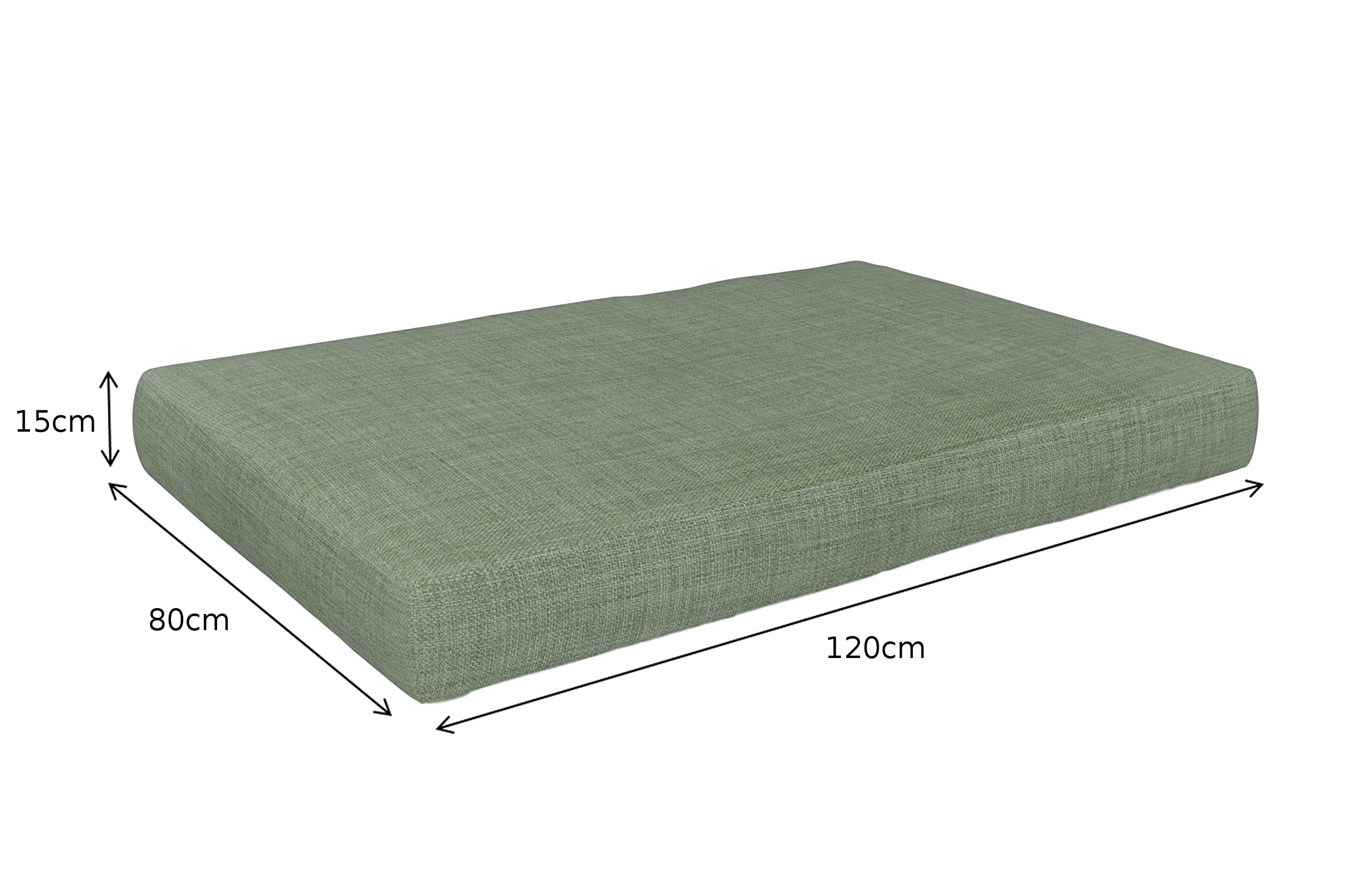 POKAR Euro Pallet Seating Set of 2: 1x seat cushion 120x80cm + 1x back cushion 120x40cm, cold foam, removable covers, Home Garden Furniture DIY, indoor outdoor pillow, without pallets, Beige — view 11
