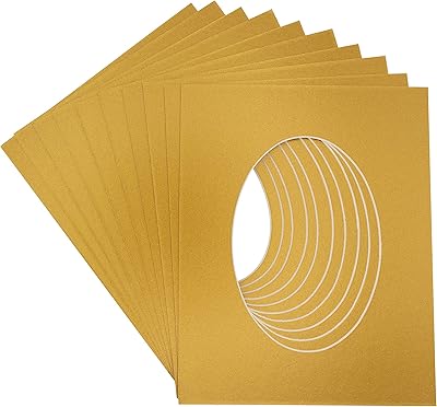 CountryArtHouse Metallic Gold Acid Free 16x20 Oval Picture Frame Mat with White Core Bevel Cut for 13x17 Pictures - Fits 16x20 Frame - Pack of 1 Matboard