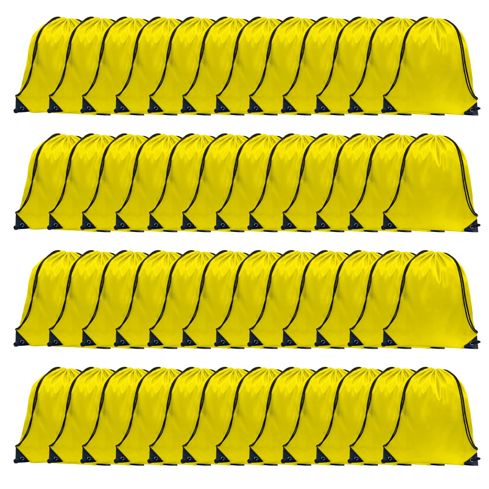 GoodtoU Drawstring Bags, Nylon Backpacks - Drawstring Gym Bags for Sport, Traveling, Team (Yellow, 48Pcs)