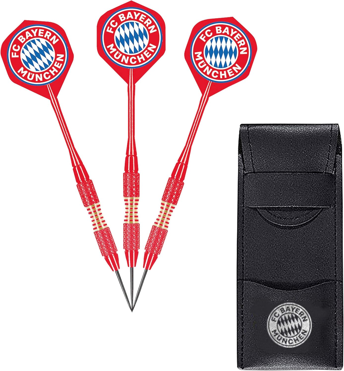 1. FC Köln Dartpfeile Set - 3 Pfeile Mit Leder-Etui Rot-Weiß