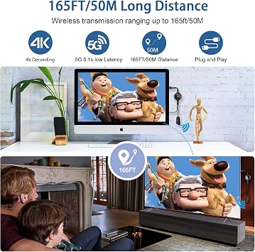 Wireless HDMI Transmitter and Receiver, Plug&Play AIMIBO HDMI Extender 5.8G