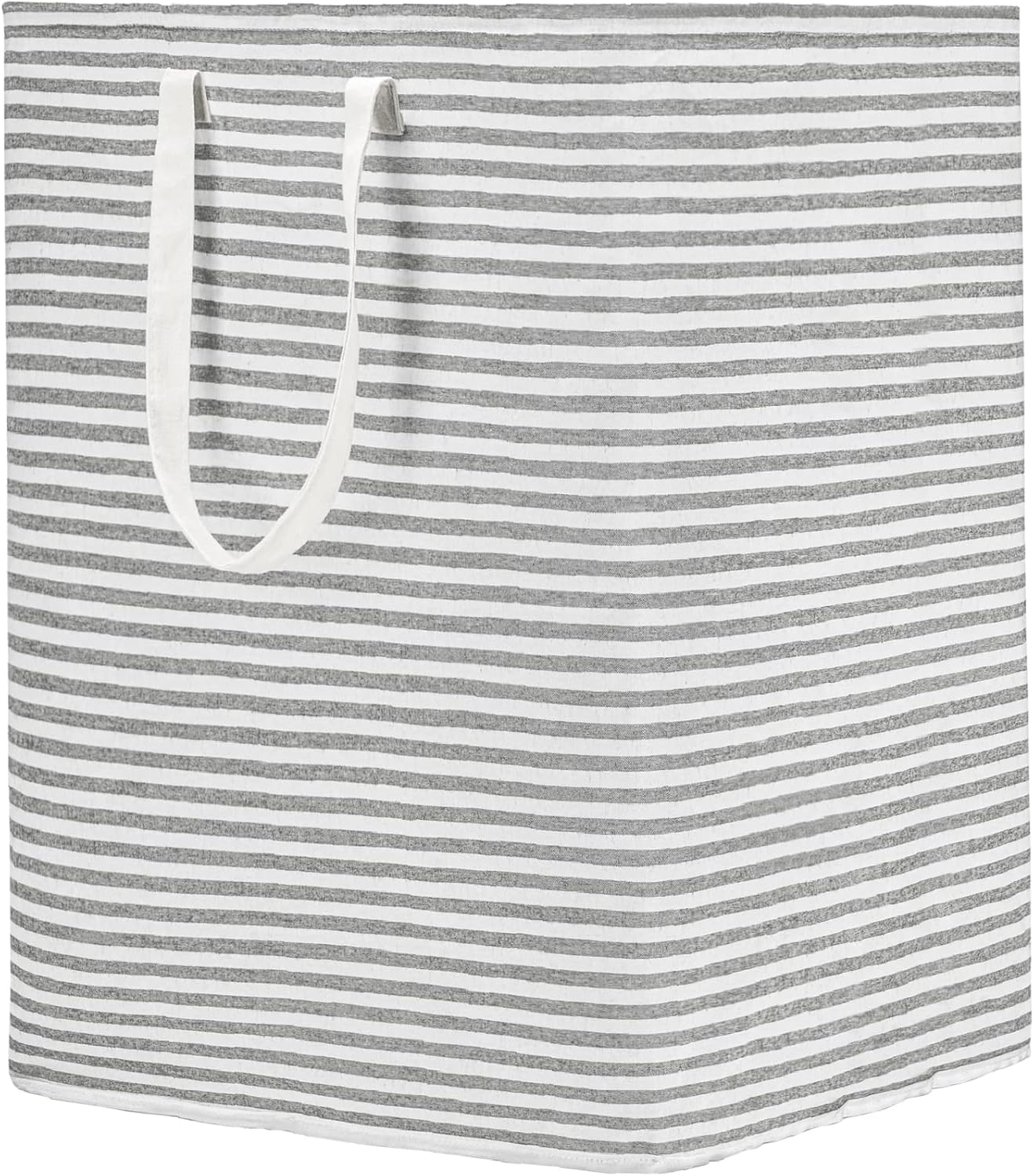 DOKEHOM 120L Freestanding Laundry Hamper with Handle, Collapsible Extra Large Cotton Storage Basket for Clothes (Grey)