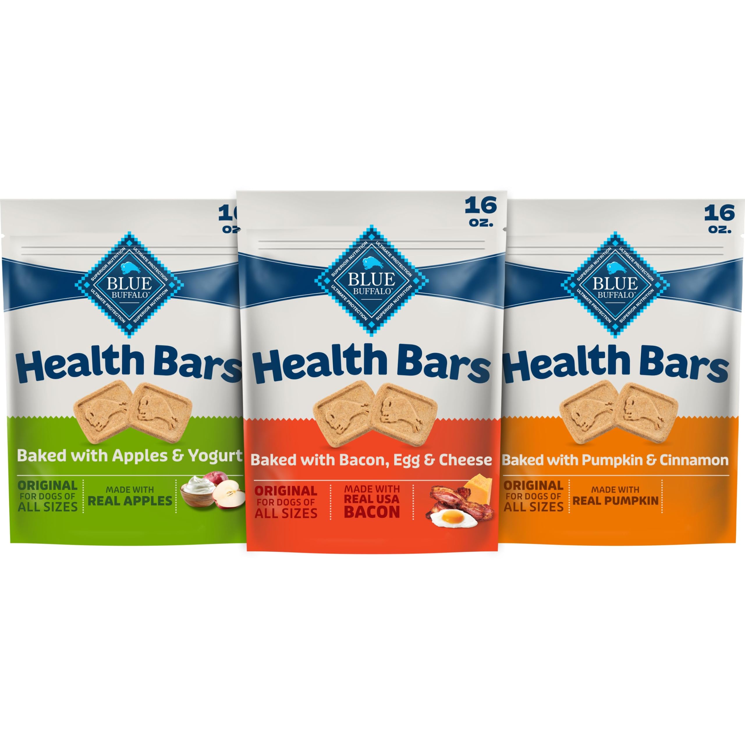 Blue Buffalo Health Bars Variety Pack Dog Biscuits, 16 oz