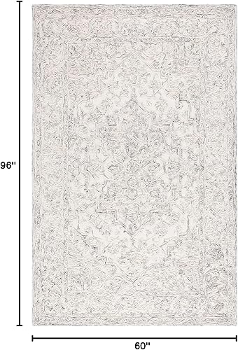 Miniatura 45 de MARTHA STEWART x Safavieh MSR3532M - Alfombra de lana contemporánea, hecha a mano, 8 x 10 pies, color marfil/azul