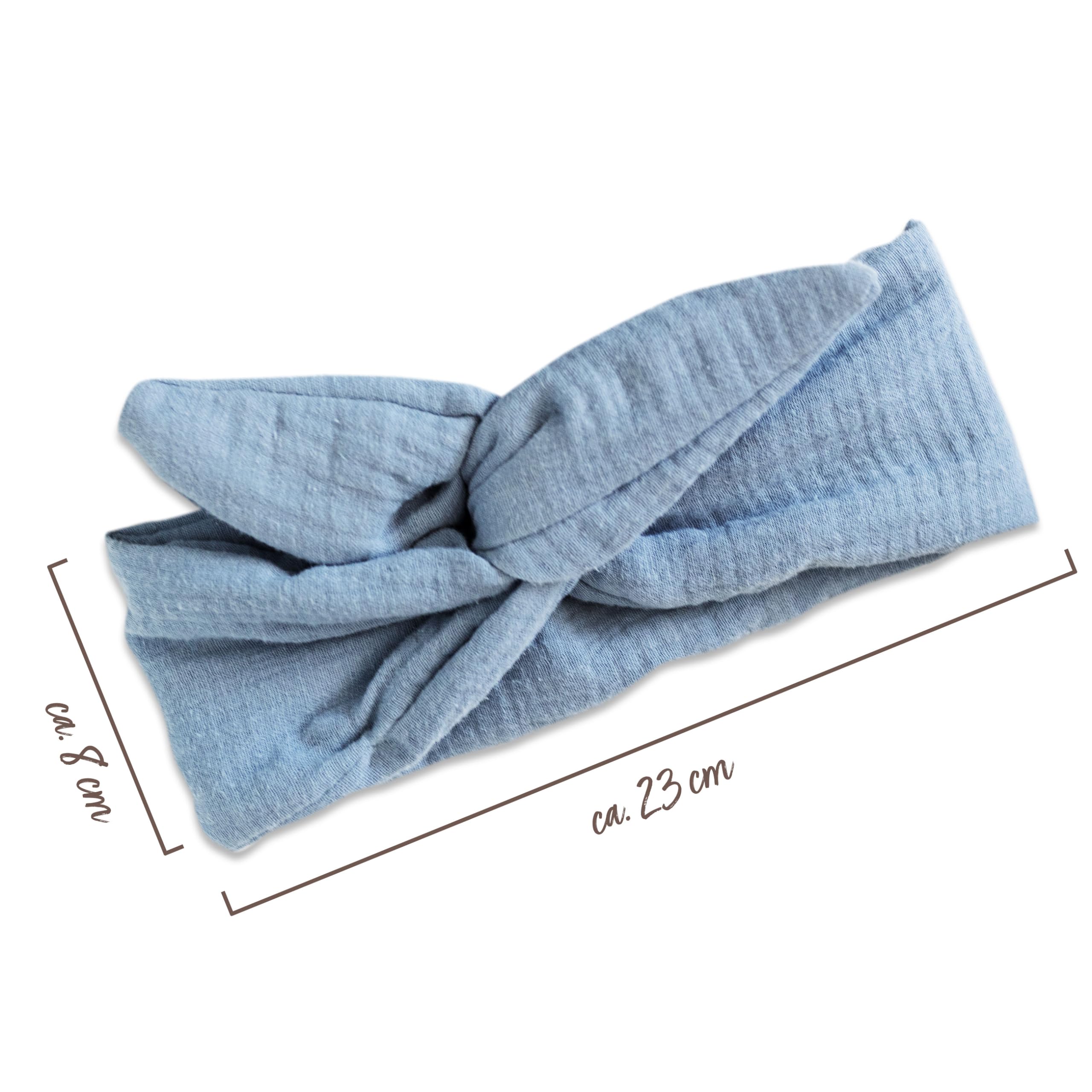 Papierdrachen Fascia per capelli in mussola per bambini da legare – Nastro nodo – Fascia per capelli – Accessori per capelli – Autunno ed Estate –