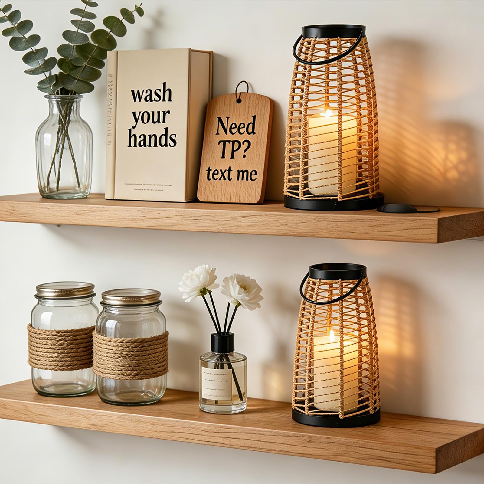 Lanternes décoratives en rotin style bohème pour intérieur et extérieur