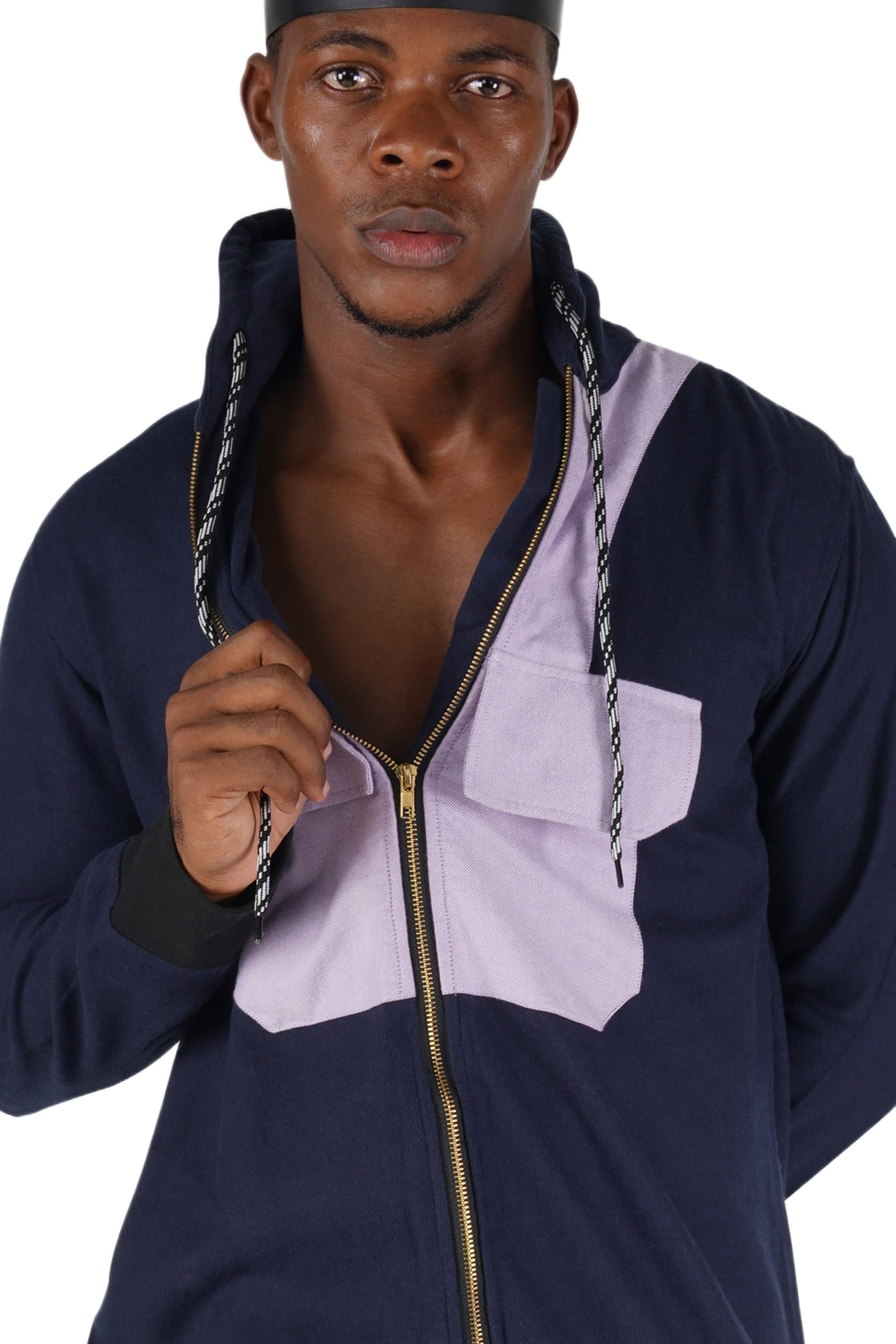french crown Men's Charade Violet with Pink Patch Pocket Royal Oxford Designer Hoody Shirt (Size)-picture-29