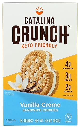 Catalina Crunch Keto - Galletas sándwich de crema de vainilla, 6.8 onzas (paquete de 6)