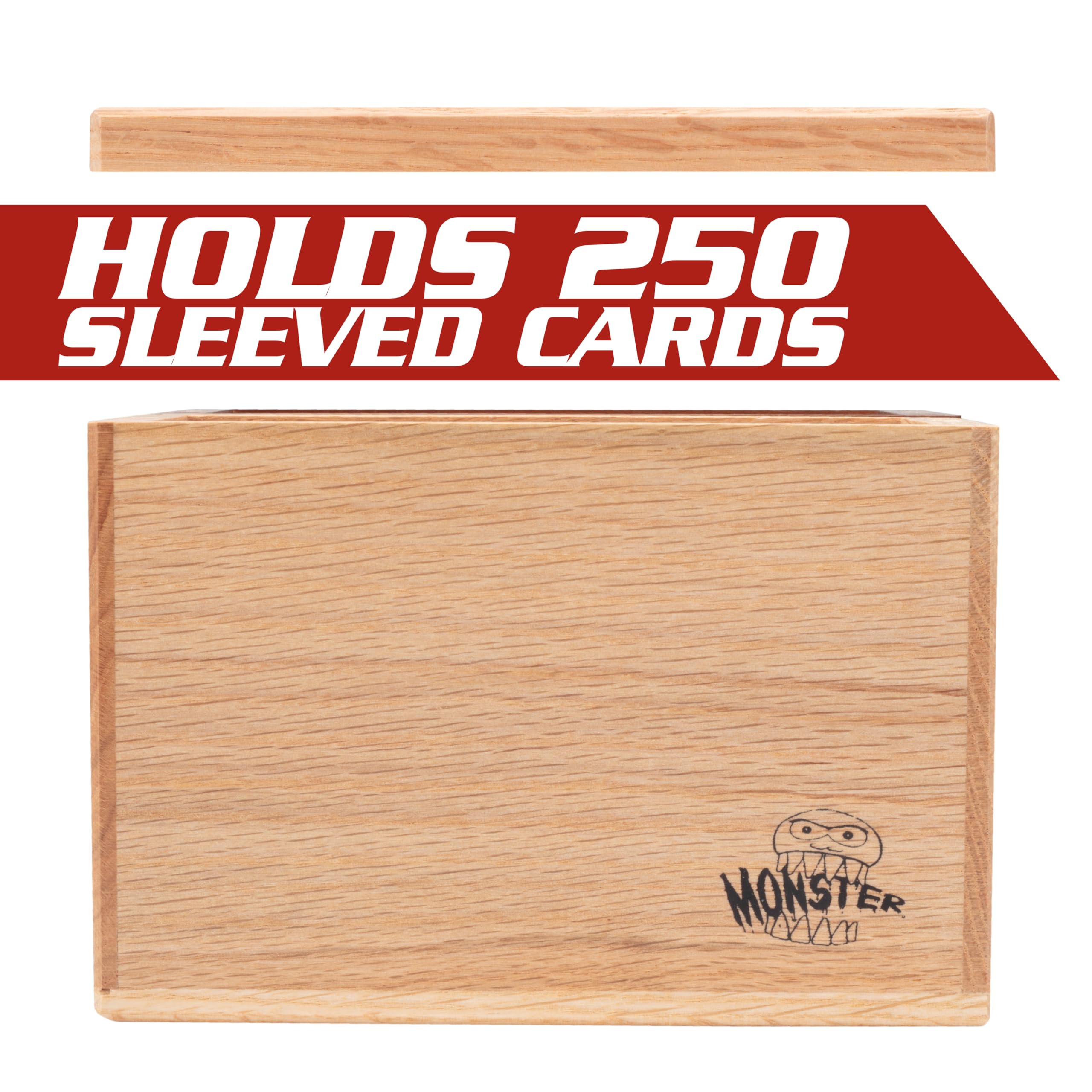 Amazon.com: Monster Wooden Double Deck Box w Strong Magnetic Lid & Security  Band- Premium Holds 250 Sleeved Cards- Compatible with Yugioh, Commander  Magic The Gathering MTG Sport Cards Trading TCG Game, Gift :