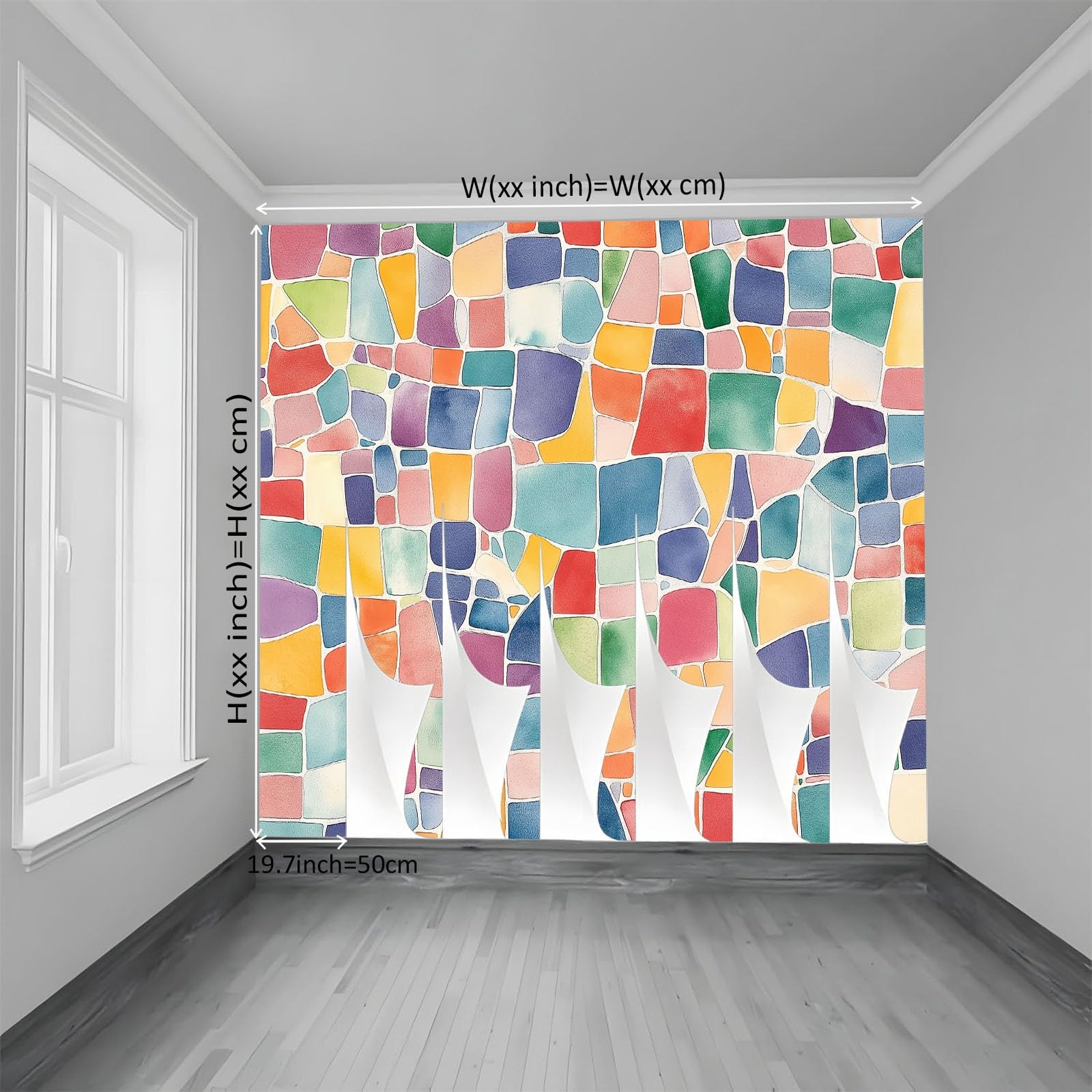 Generico Abstrakcyjne tło Mozaika Akwarela 3D Tapeta panoramiczna 400 x 280 cm, fototapeta z włókniny | Dekoracja fototapet do sypialni Kolor dziecka,