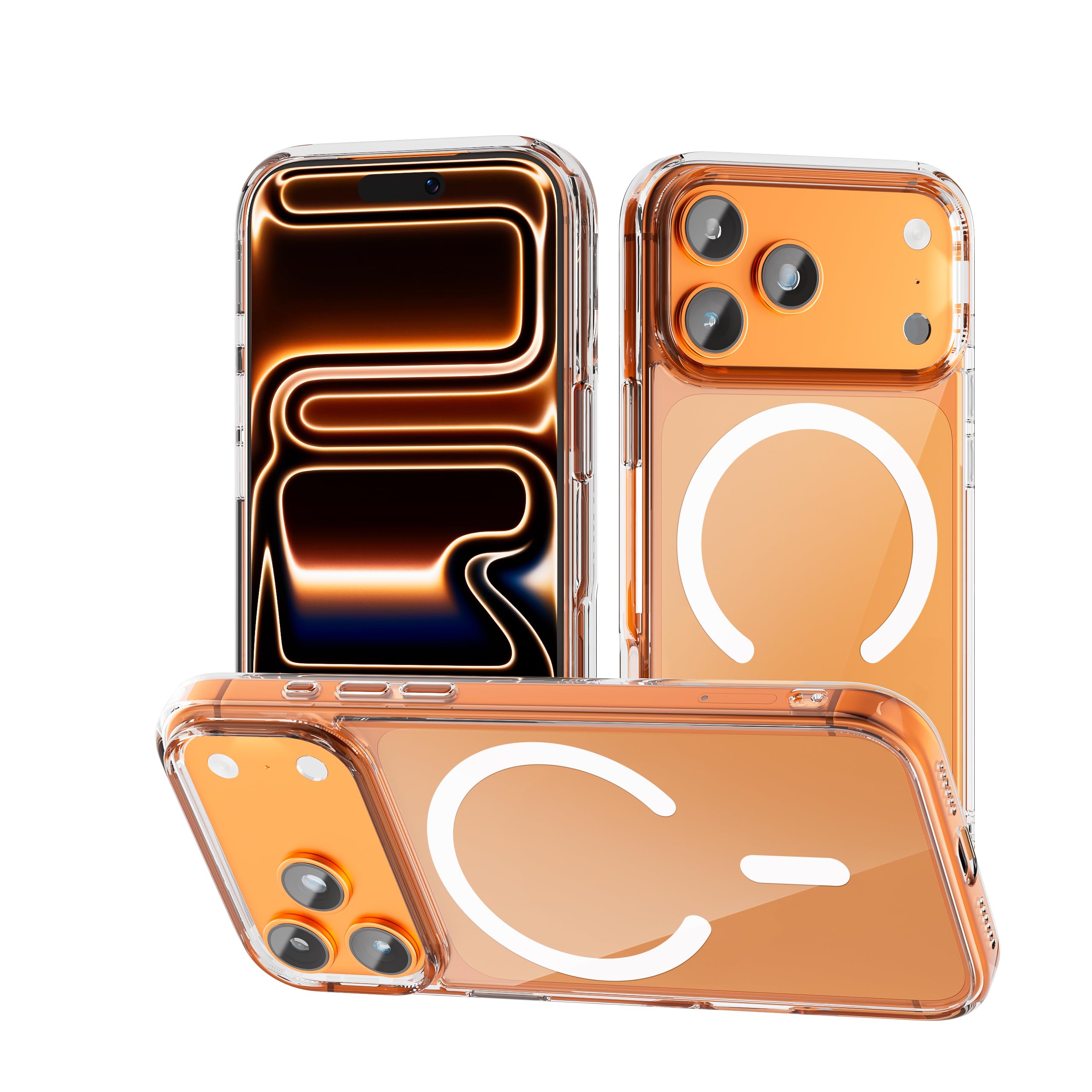 tigratigro Cover Magnetica per iPhone 17 Pro Max, Compatibile con Mag-Safe Ricarica Wireless, Anti Ingiallimento, Telefono Custodia Antiurto, Retro Antigraffio Trasparente