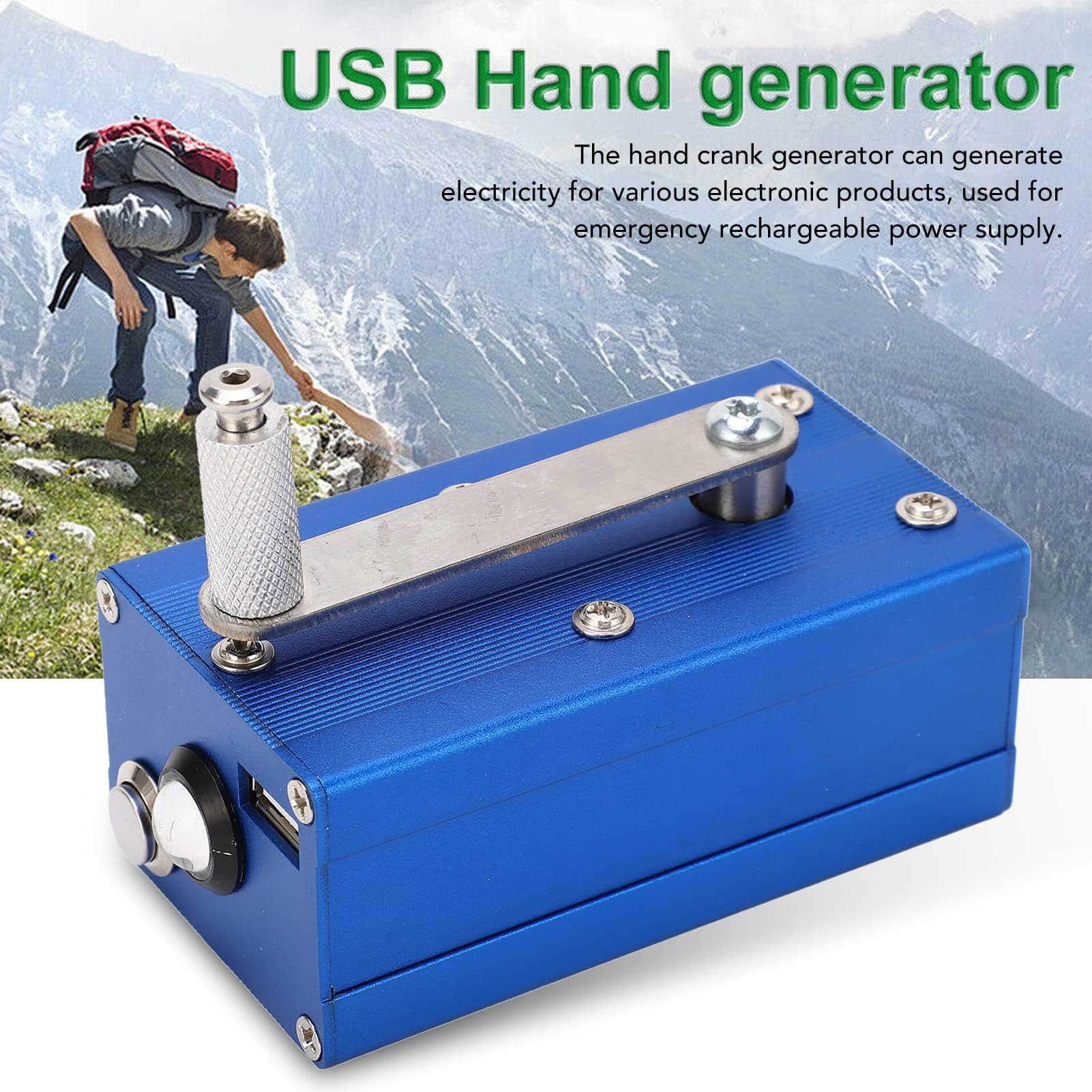 Générateur à manivelle super condensateur portable USB mécanique alimentation d'urgence avec lampe COB