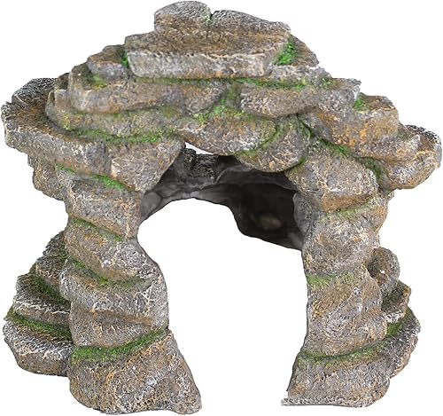 Miniatura 5 de Penn-Plax Reptology Shale Scape Repisa Escalonada y Escondite de Cueva  Resina Decorativa para Acuarios y Terrarios  Ideal para Reptiles, Anfibios y