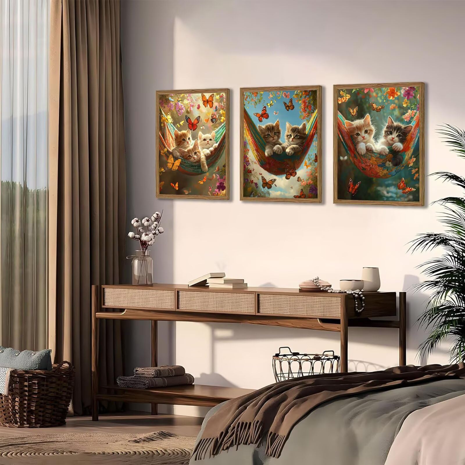 Generico Cnyaunfi 3 Pezzi Farfalla Pittura Diamante Fai-Da-Te 5D Blu Diamond Painting Kit Completo per Hobby Creativi Adulti, Per La Decorazione Della Parete Di Casa 60x80cm YF-3208