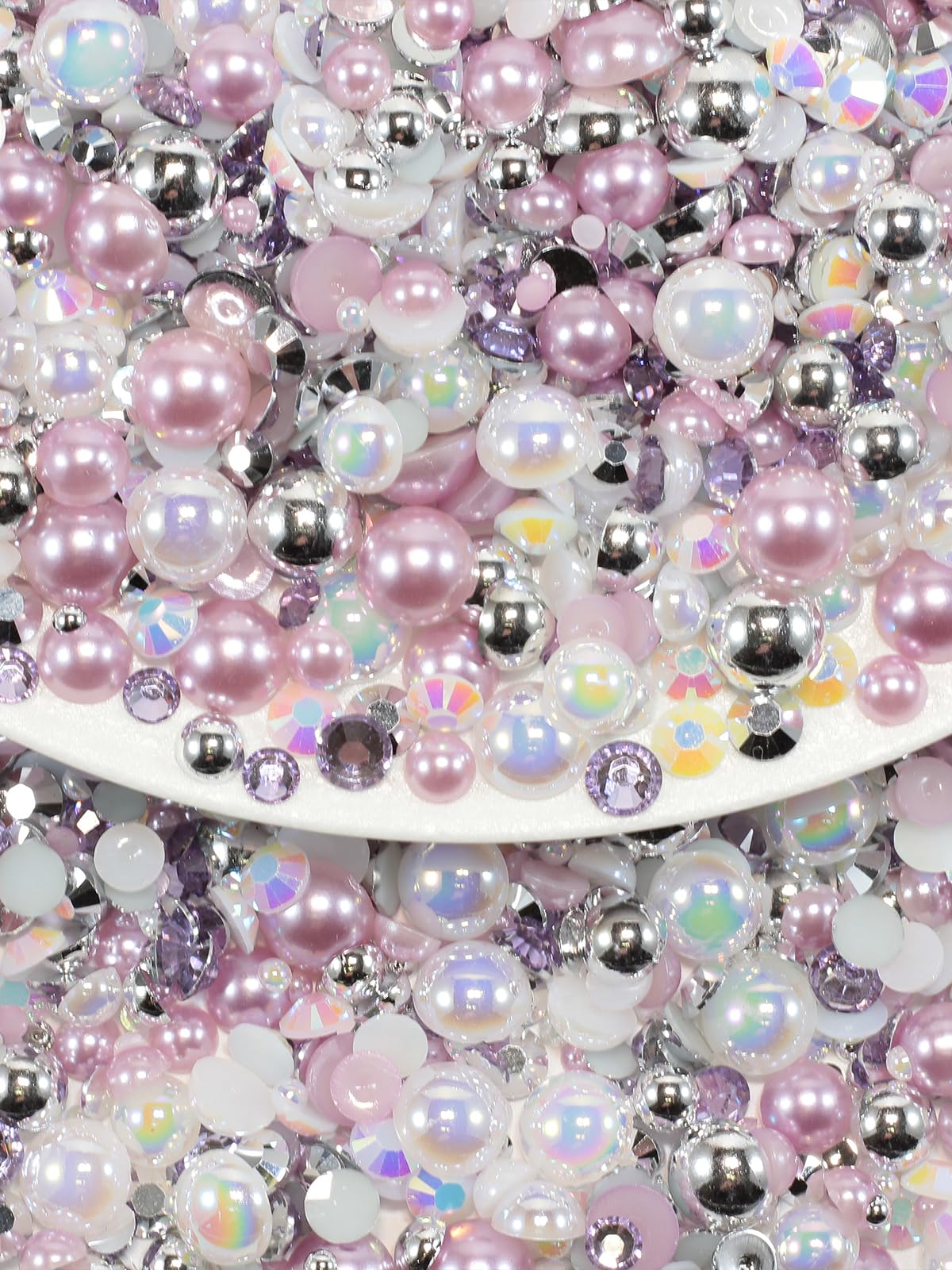 Rhinova 100g Mix Pearls and Rhinestones for Crafting, Sizes Range 3mm-10mm Pearl Beads for Bedazzler Rhinestones for Bedazzling Pearls for Crafting
