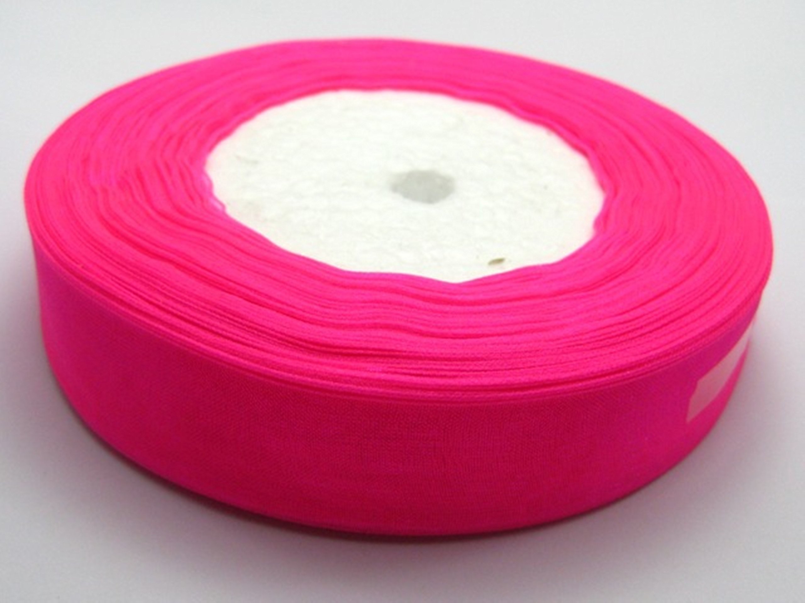 Hot Pink Organza Ribbon 12mm 44 Mtrs Gift Wrap Ribbon, Ribbons for Gift Wrapping, Christmas Ribbon, Gift Wrapping Ribbon for Crafting, Wedding Party Decor