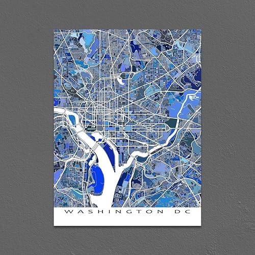 Miniatura 2 de Washington DC Map Art Print 8x10, Washington DC Poster 24x36, Handmade Blue Geometric DC Map Wall Art Prints, DC Gifts by Maps As Art