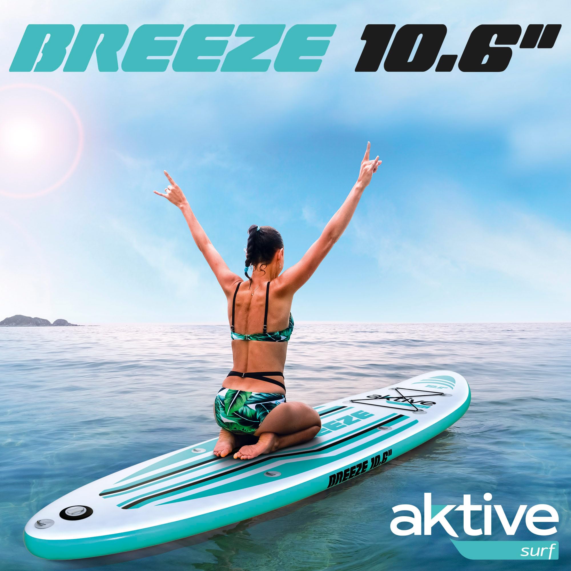 AKTIVE Tabla Paddle Surf Hinchable Iniciación All-Round, Ligera, Superficie Antideslizante, Medidas 320x81x15 cm, Incluye hinchador, Remo, 3 Aletas y Kit de reparación (62053)