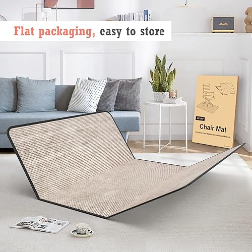Miniatura 2 de Tapete para silla de oficina resistente para alfombra y piso de madera dura, tapete bohemio para silla de escritorio, 36 x 48 pulgadas, tapete de