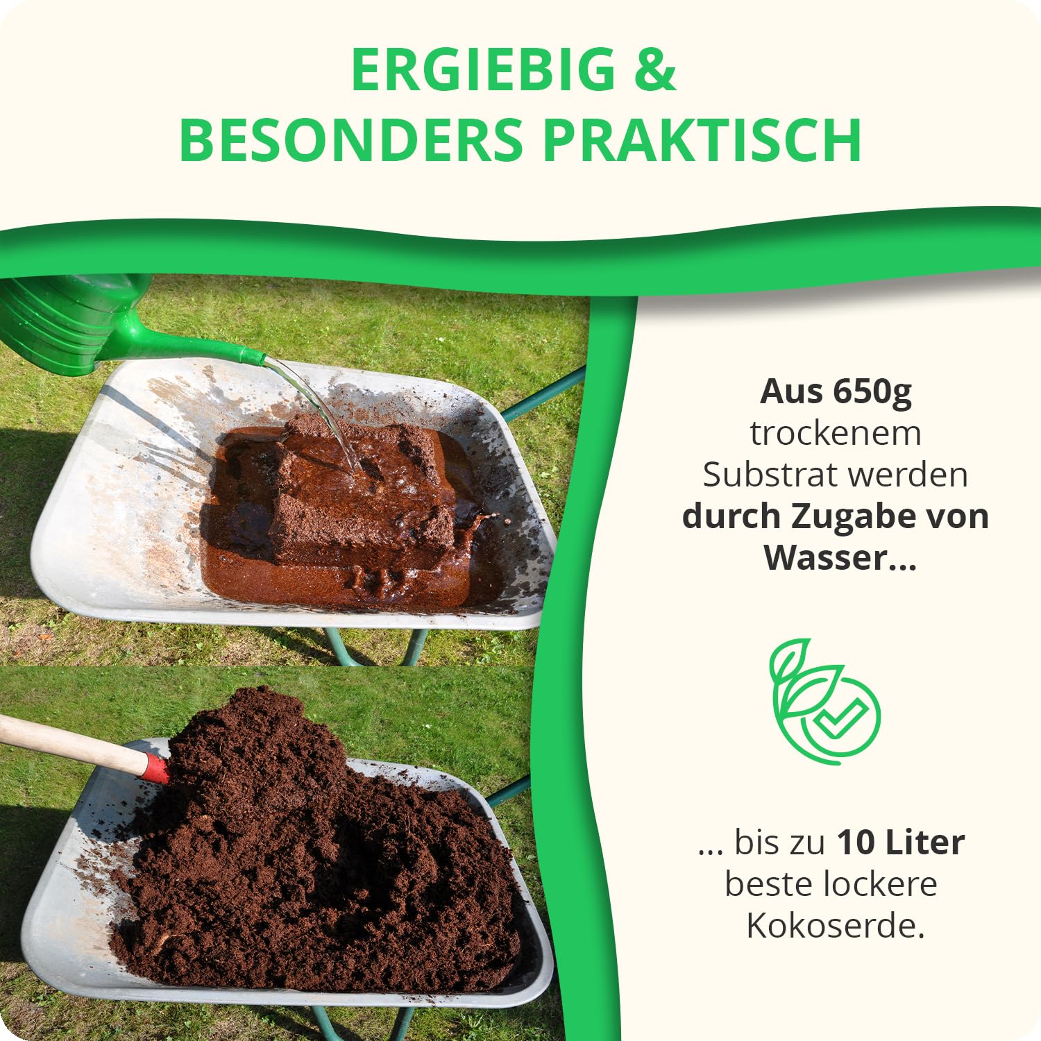 30x650g hochwertige Kokoserde für Pflanzen & Blumen | Block quillt zu 9L Pflanzenerde, torffreies Kokossubstrat, 100% natürliche Kokosfaser Erde mit pH 5,5–6,8
