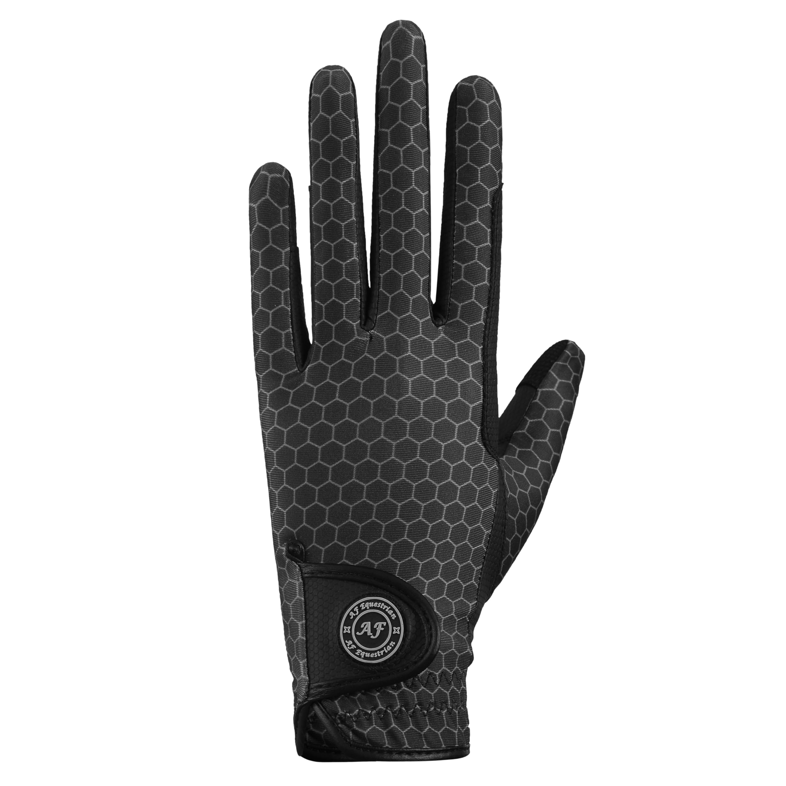 AFE Guanti Da Equitazione Donna - Pelle Sintetica, Lycra Stampata, Comodi E Touchscreen - Foto 3