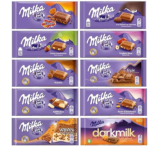 Kit 8 Chocolates Barra Milka 100g Importado - Vários Sabores