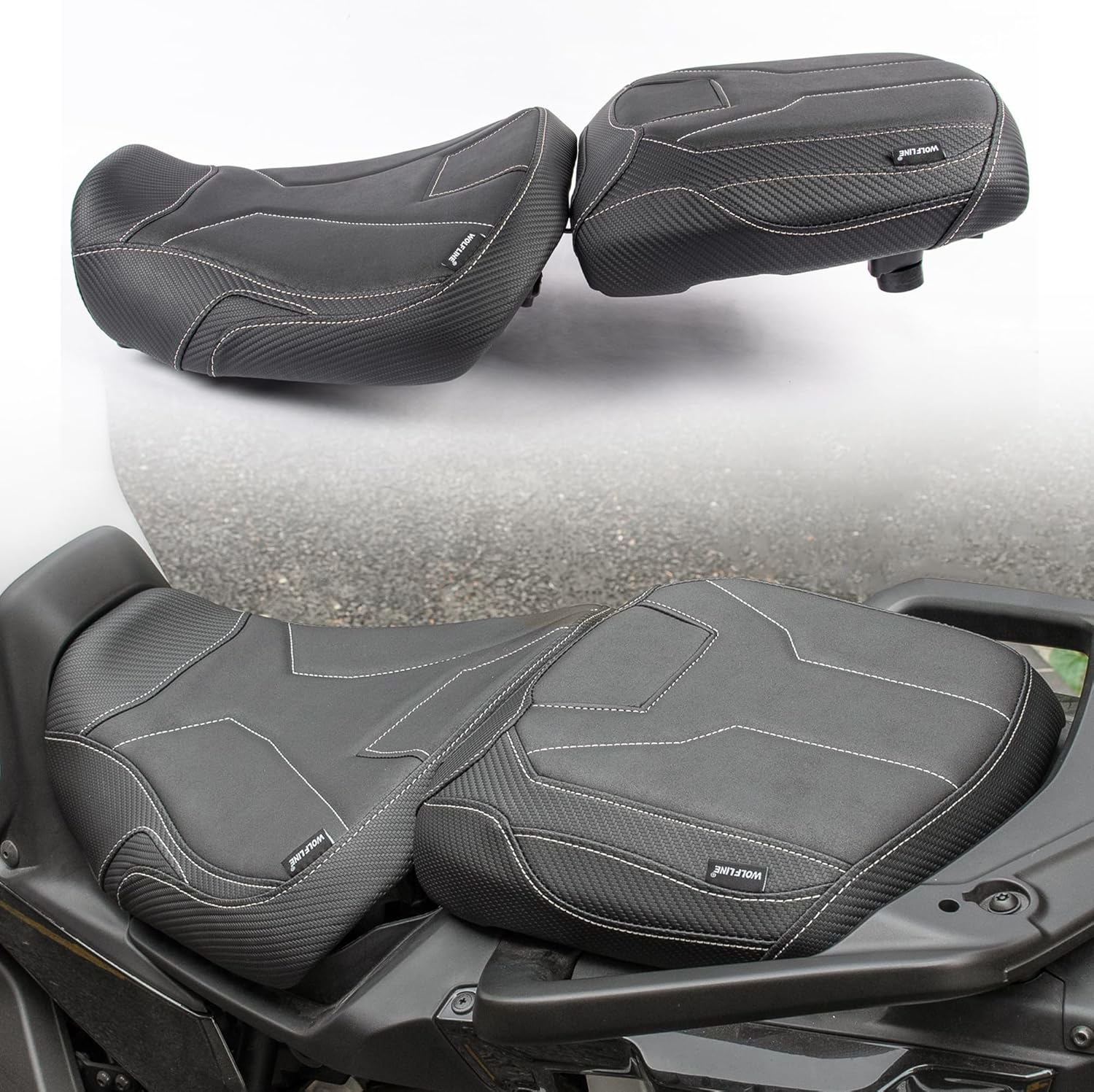 Complete Seat for Tracer 9 GT 2021 2022 2023 2024 Motorcycle Front Rear Rider Passenger Saddle Cushion (Black - One Set)