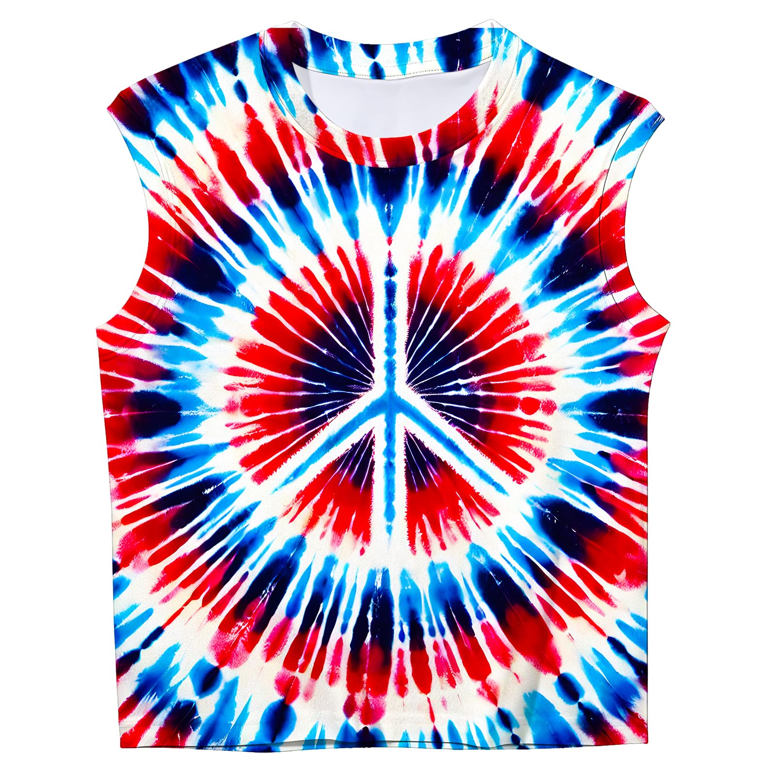 Kids Tie Dye Tank Top Sleeveless Summer Shirt 6-14 Years