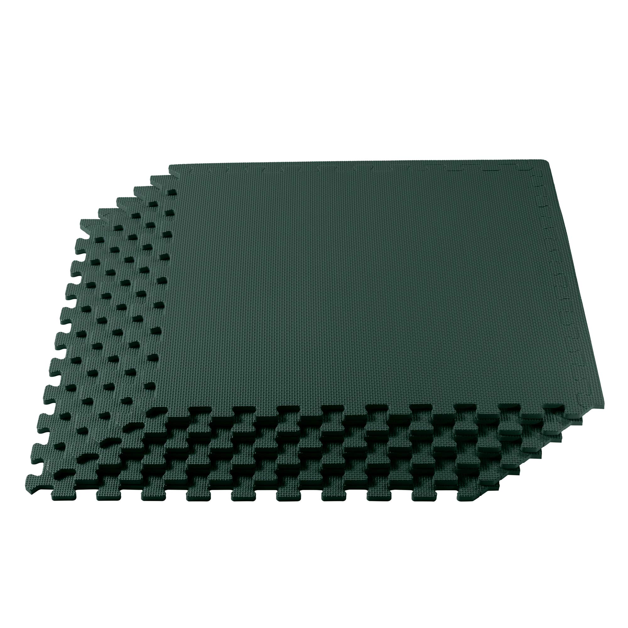 We Sell Mats3/8 Inch Thick Multipurpose Exercise Floor Mat with EVA Foam, Interlocking Tiles, Anti-Fatigue for Home or Gym, 24 in x 24 in