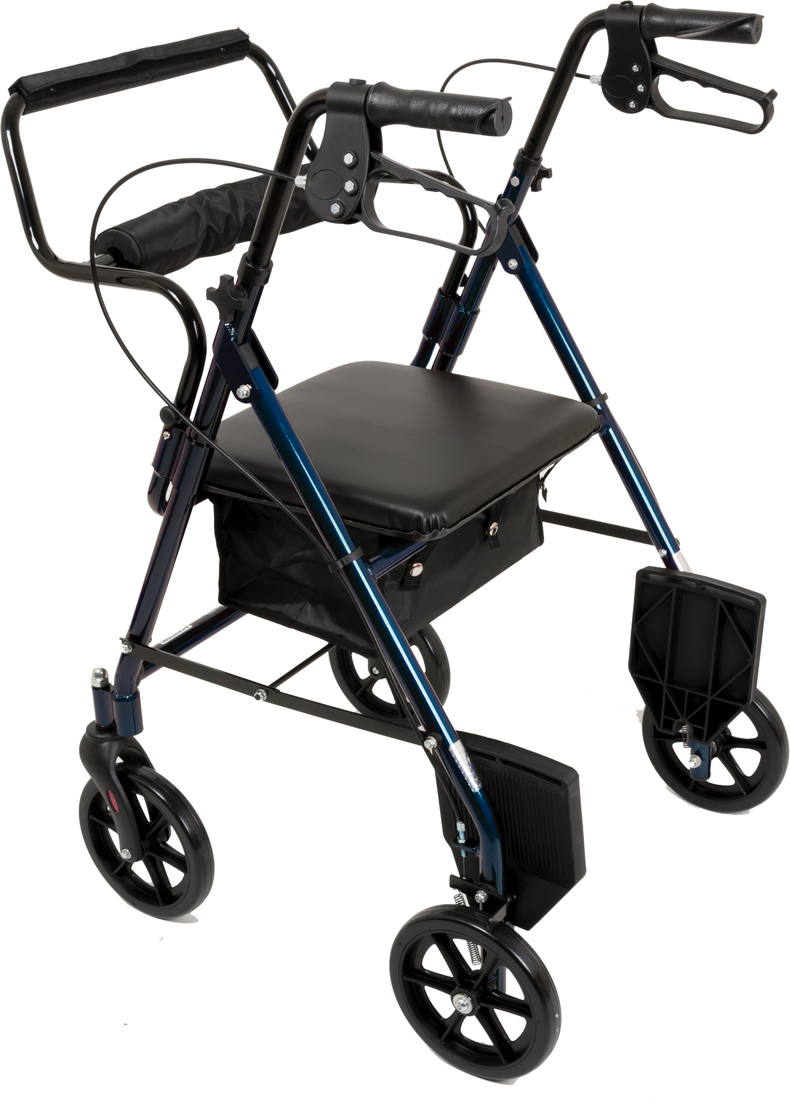 ProBasics Aluminum Rollator Walker with Seat Transport Chair Rolling