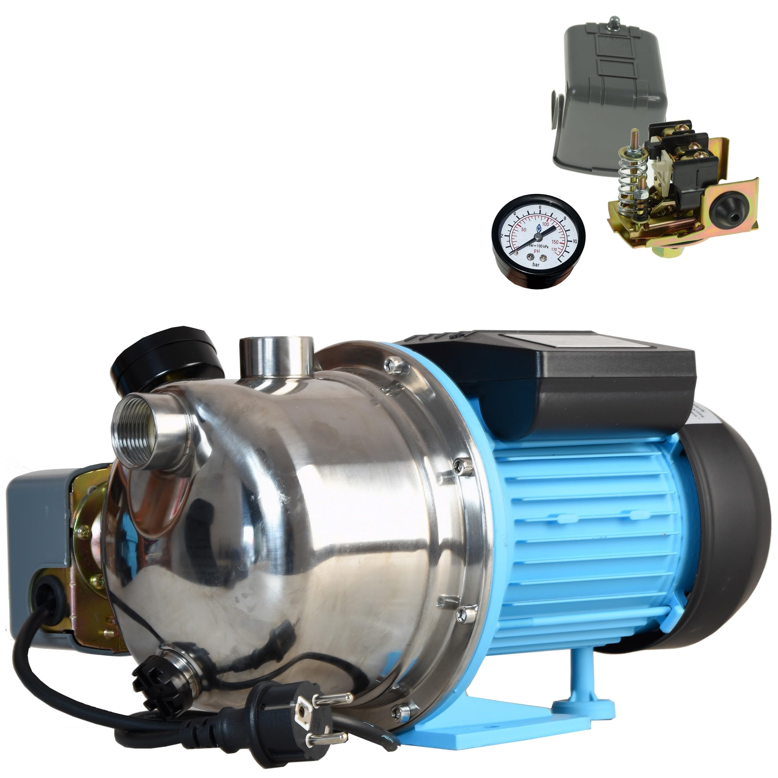 Pompa Hydroforowa JX 1100 (1100 W, 3600 l/h, max. podnoszenie 50 m) do Wody Nawadniania Ogrodu Z OSPRZĘTEM W KORPUSIE