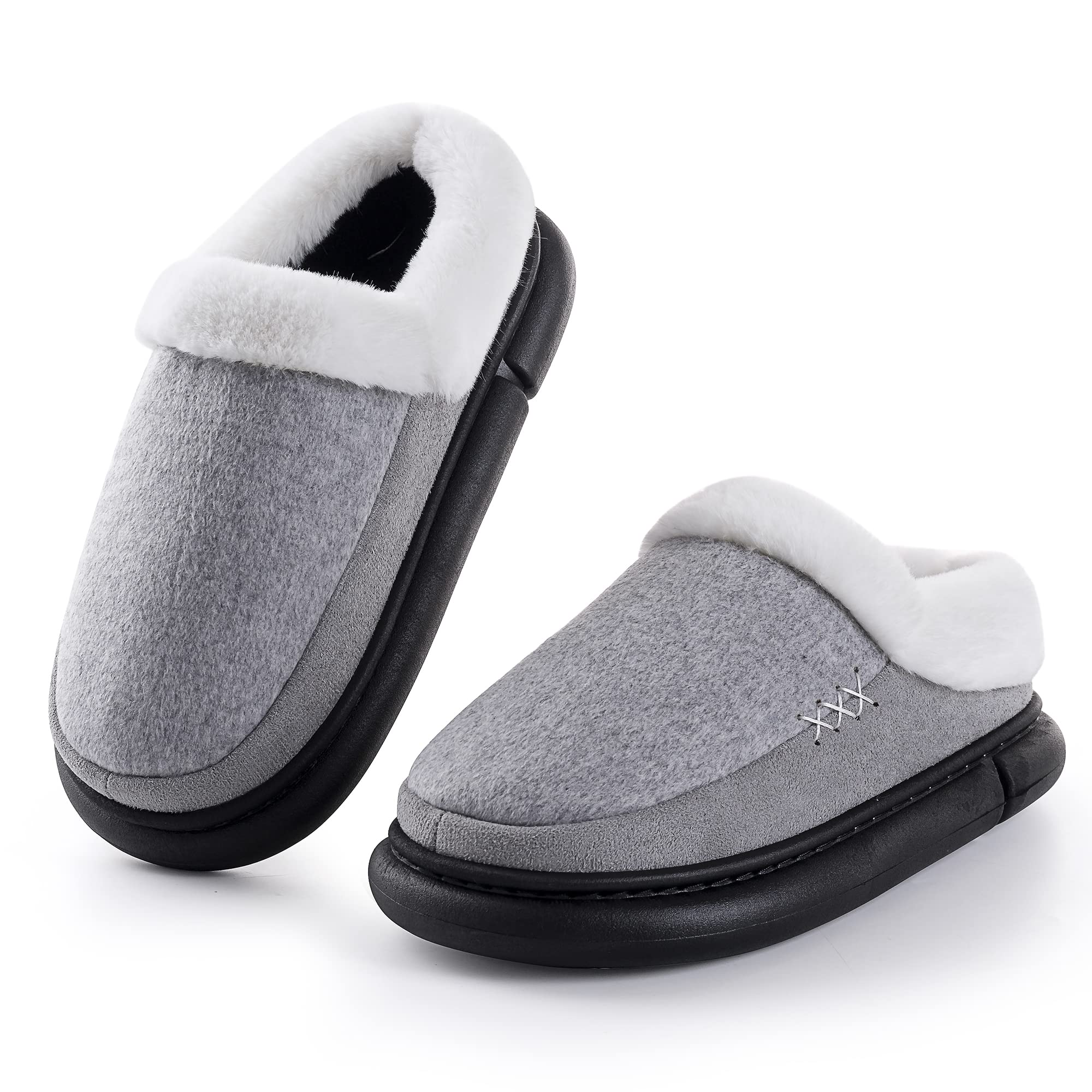 Mens Winter Slippers Memory Foam Indoor Slippers Soft Thick Sole House