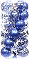 Vista 51 de Sea Team Adornos de esferas navideñas de plástico transparente irrompibles, decorativos, set de esferas de Navidad rellenas de decoraciones Azul