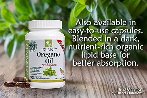 Miniatura 4 de Gotas líquidas orgánicas de aceite de orégano, 100% puro y sin diluir, orgánico certificado por USDA (1 onzas) 75% Carvacrol, cultivado en España,