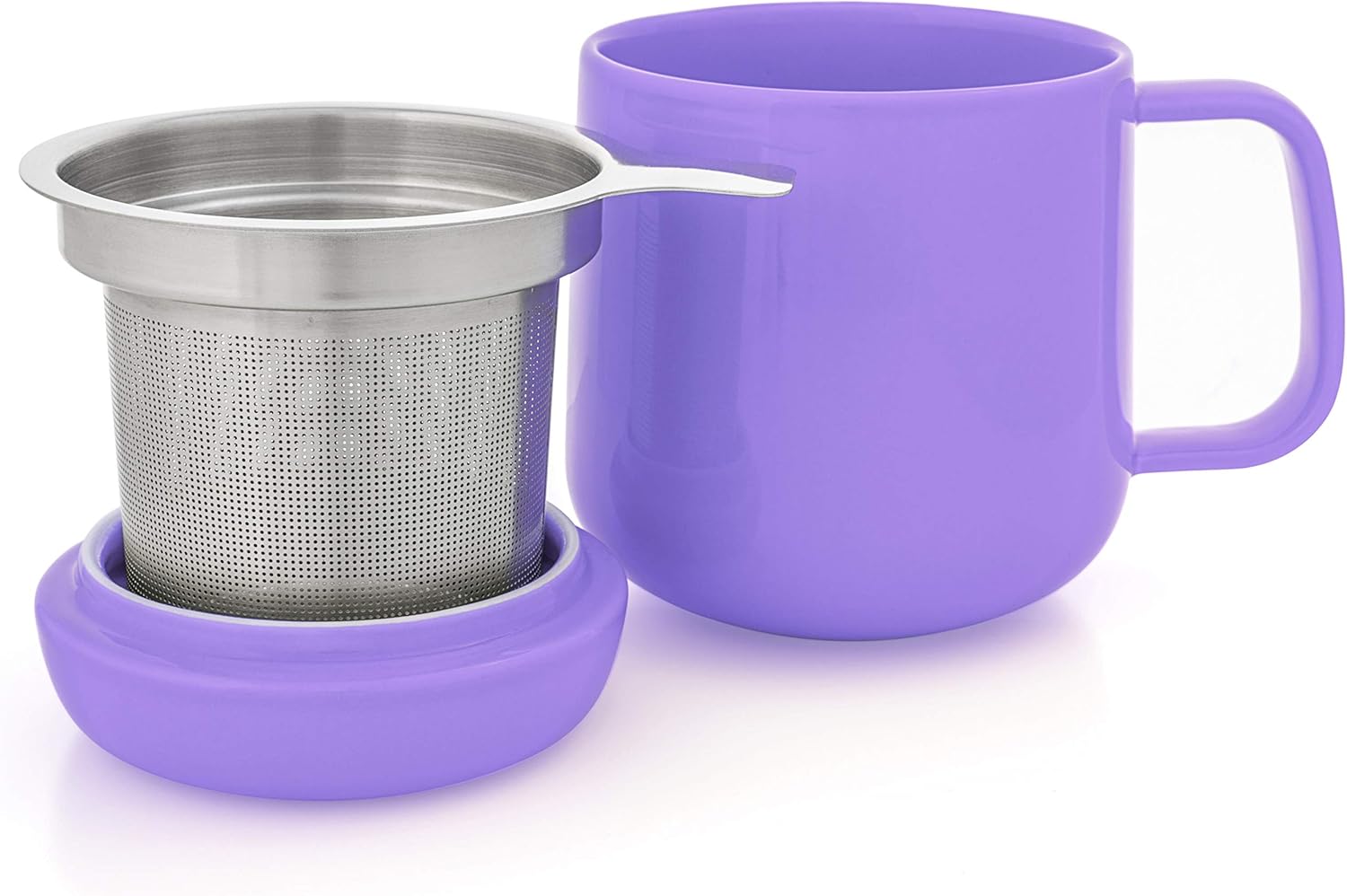 Best Review Tealyra - Sumo Ceramic Purple Tea Cup Infuser - 13.5-ounce - Small Mug with Lid and Stainless Steel Filter For Loose Leaf Tea - Tea-For-One - 400 ml Crazy Deals Tealyra - Sumo Ceramic Purple Tea Cup Infuser - 13.5-ounce - Small Mug with Lid and Stainless Steel Filter For Loose Leaf Tea - Tea-For-One - 400 ml