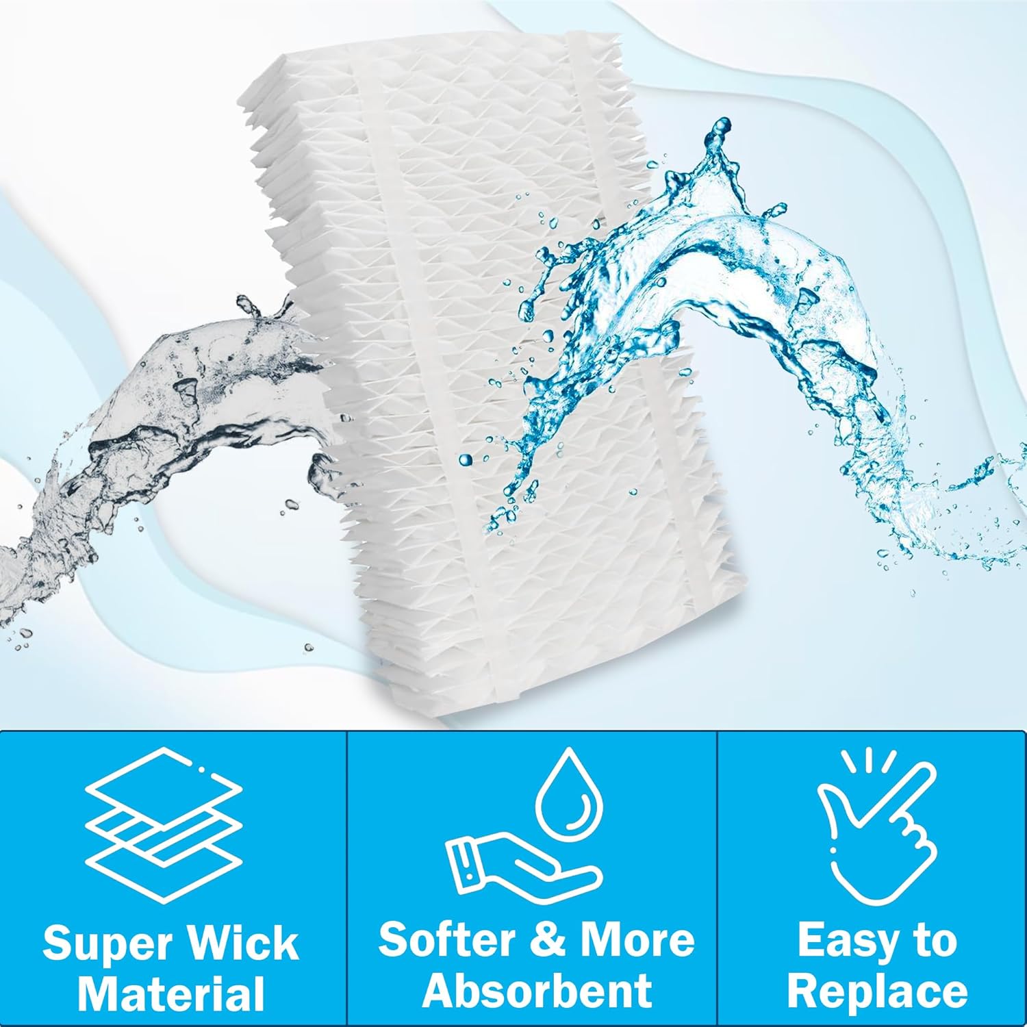 HQRP 2-Pack HDC411 Humidifier Wick Filter for Sears Kenmore 14909, 14912, 32-14912, 42-14912 Replacement for Emerson Essick Air AIRCARE HDC-2R & HDC-411