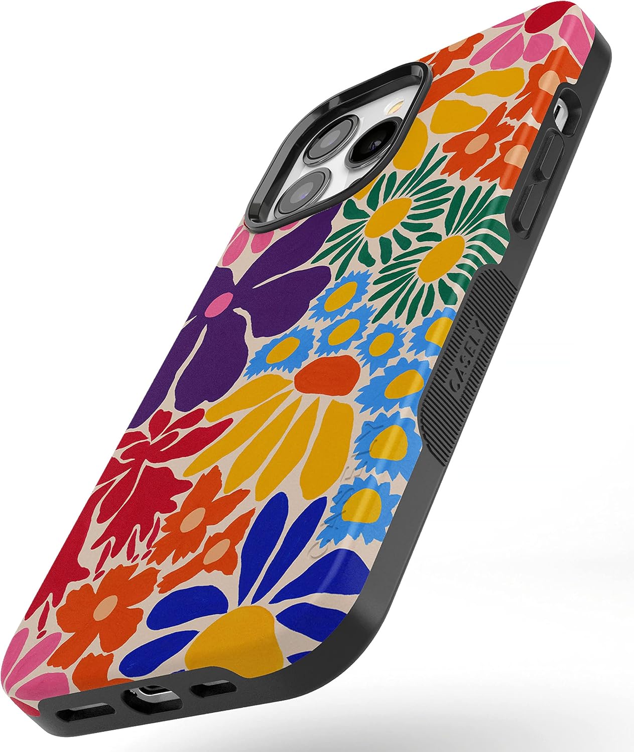 Casely iPhone 13 Pro Max Case | Flower Patch | Multi-Color Floral | Bold Protective Design | Compatible with MagSafe